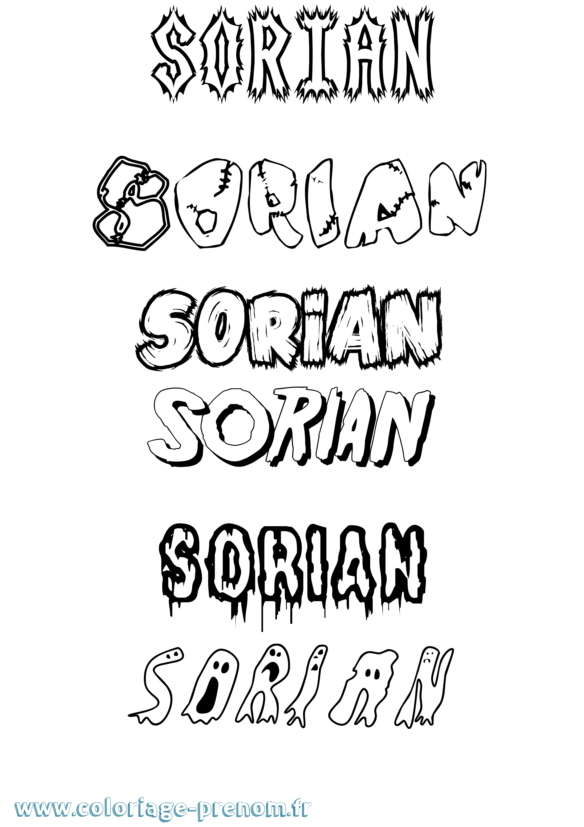 Coloriage Sorian Frisson Coloriage prénom Sorian Frisson