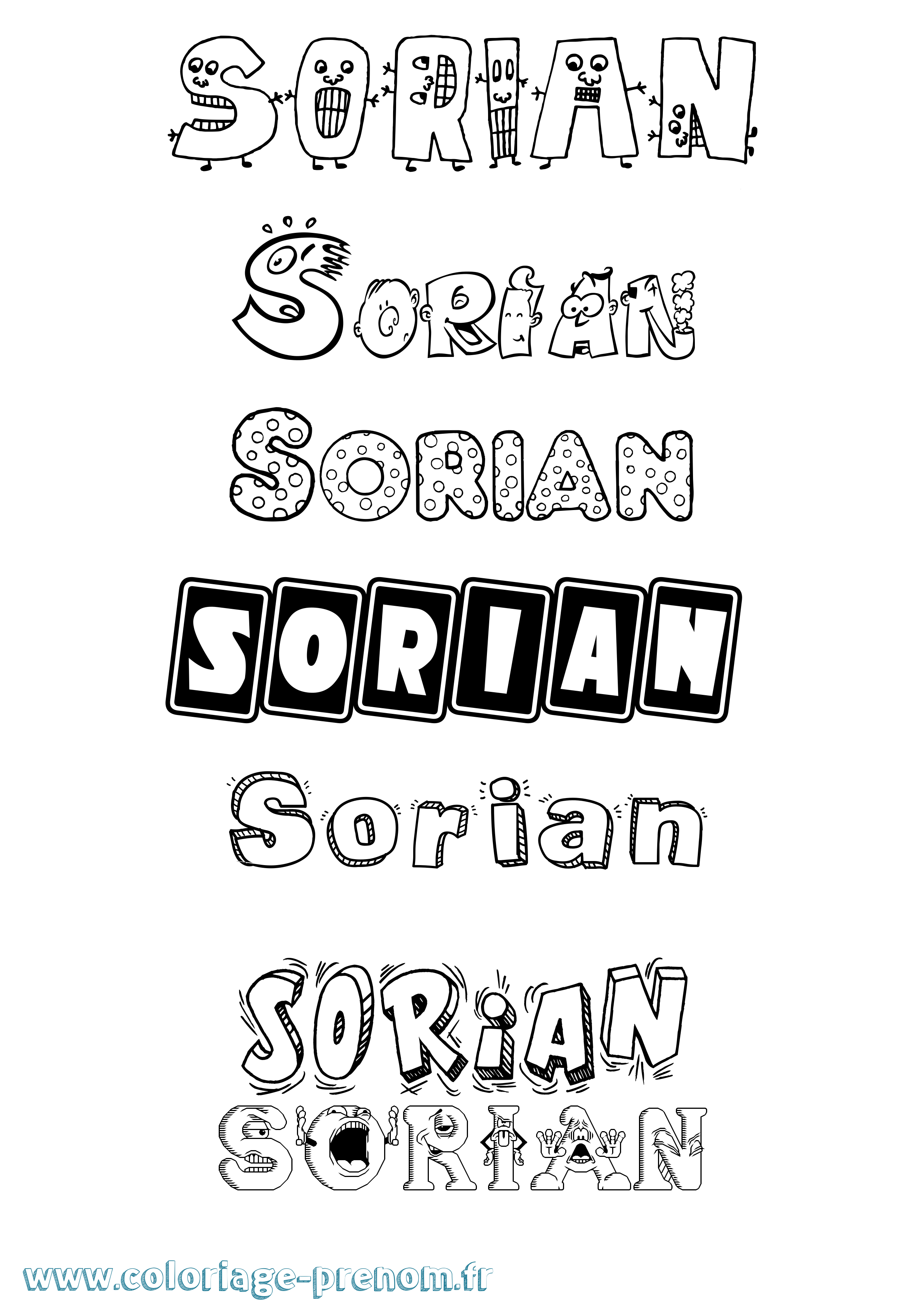 Coloriage Sorian Fun Coloriage prénom Sorian Fun