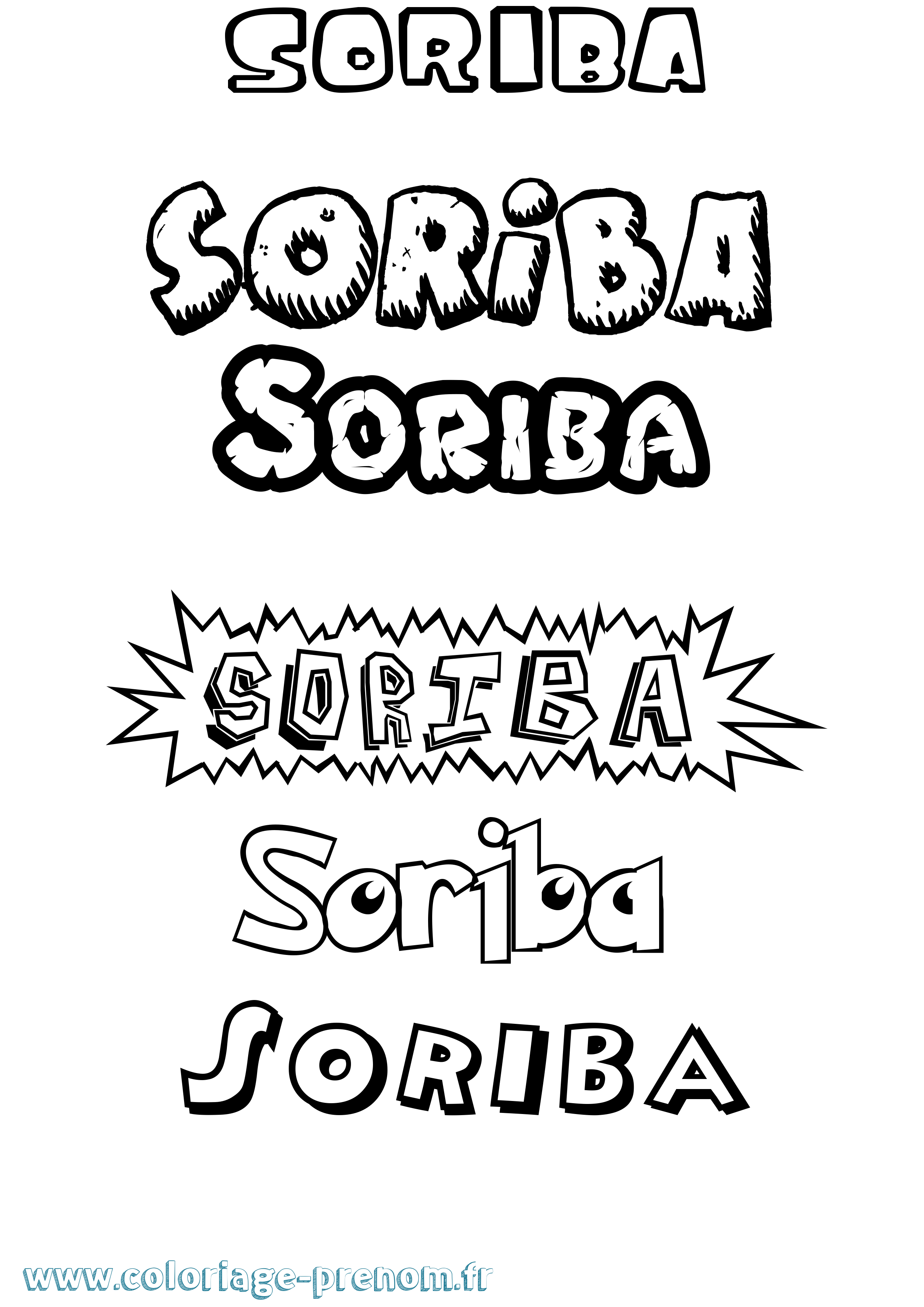 Coloriage Soriba Dessin Animé Coloriage prénom Soriba Dessin Animé
