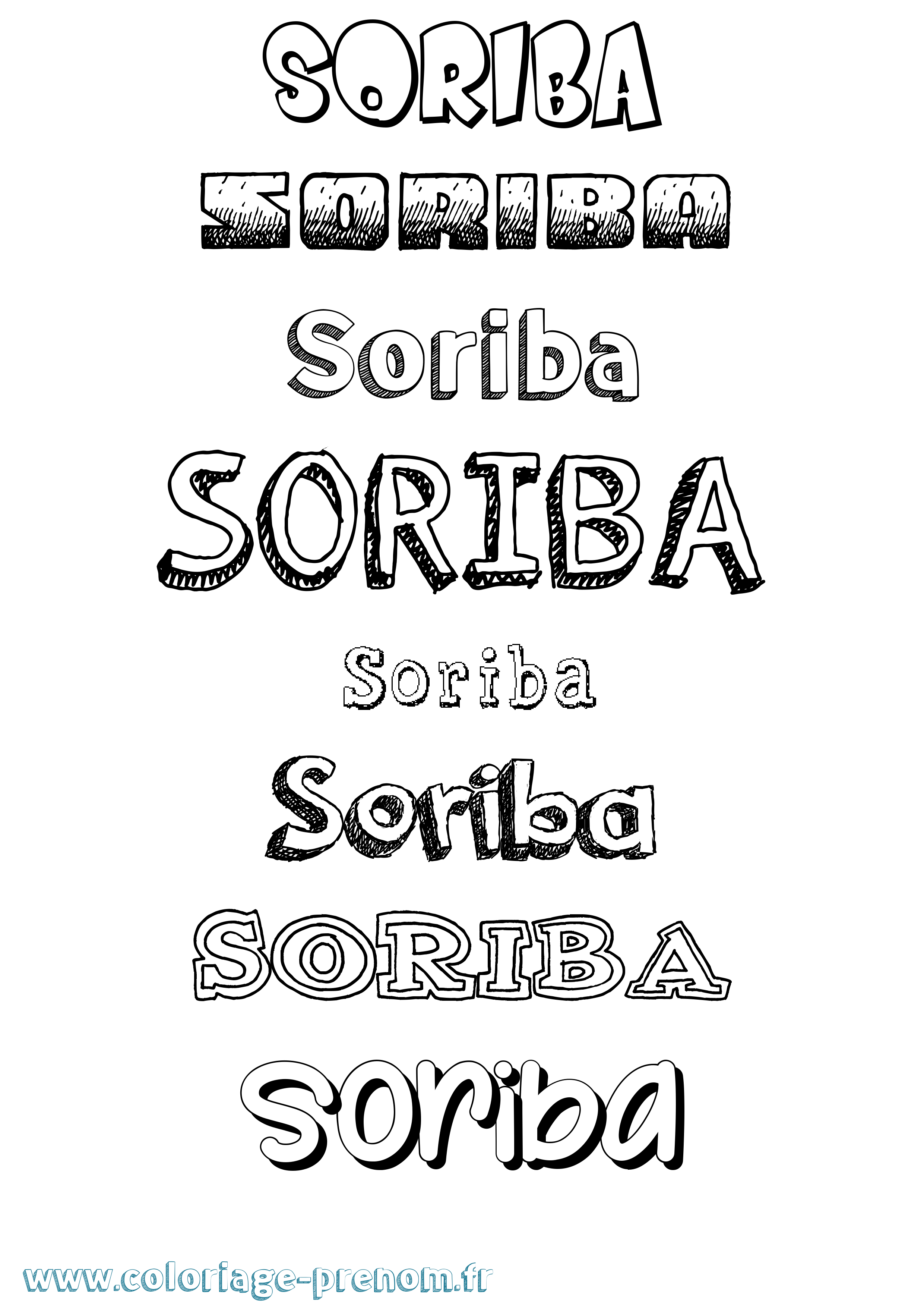 Coloriage Soriba Dessiné Coloriage prénom Soriba Dessiné