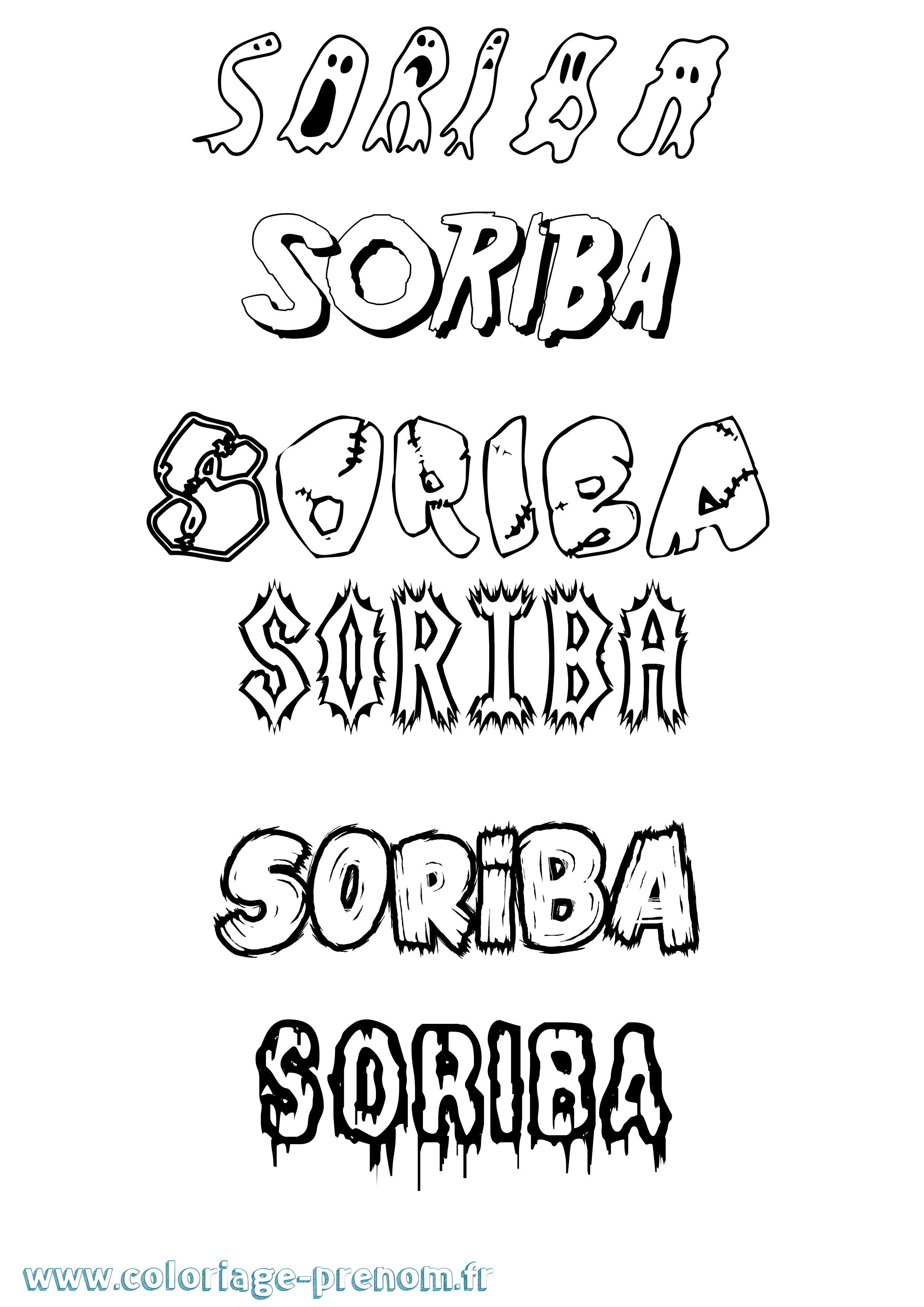 Coloriage Soriba Frisson Coloriage prénom Soriba Frisson