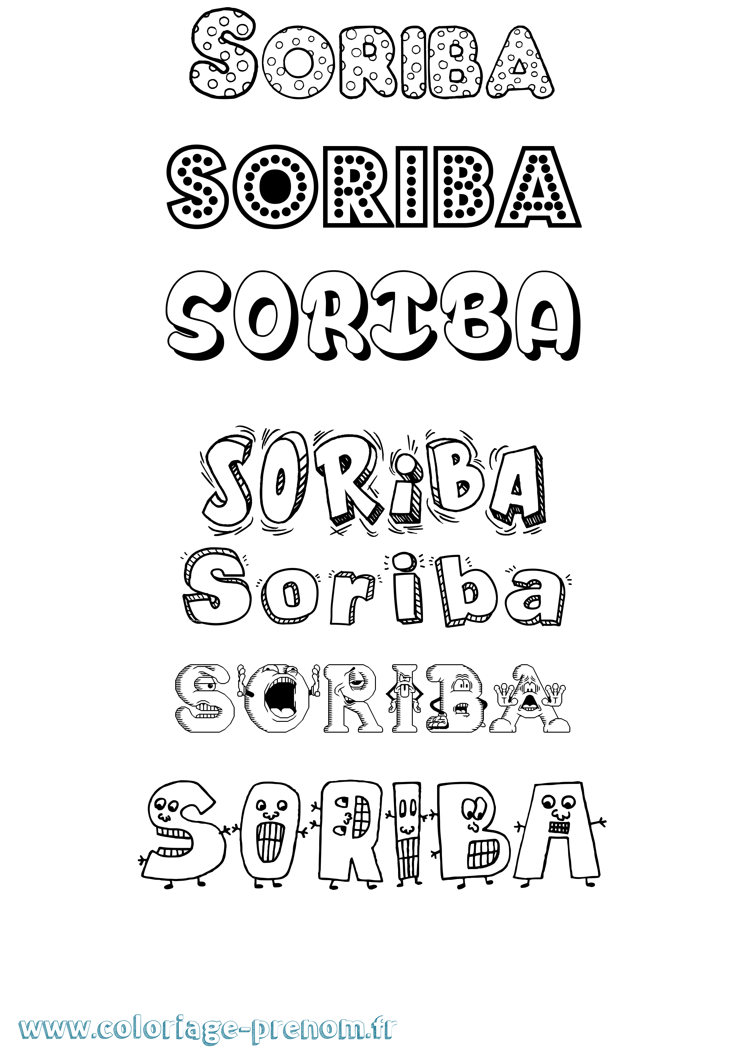 Coloriage Soriba Fun Coloriage prénom Soriba Fun