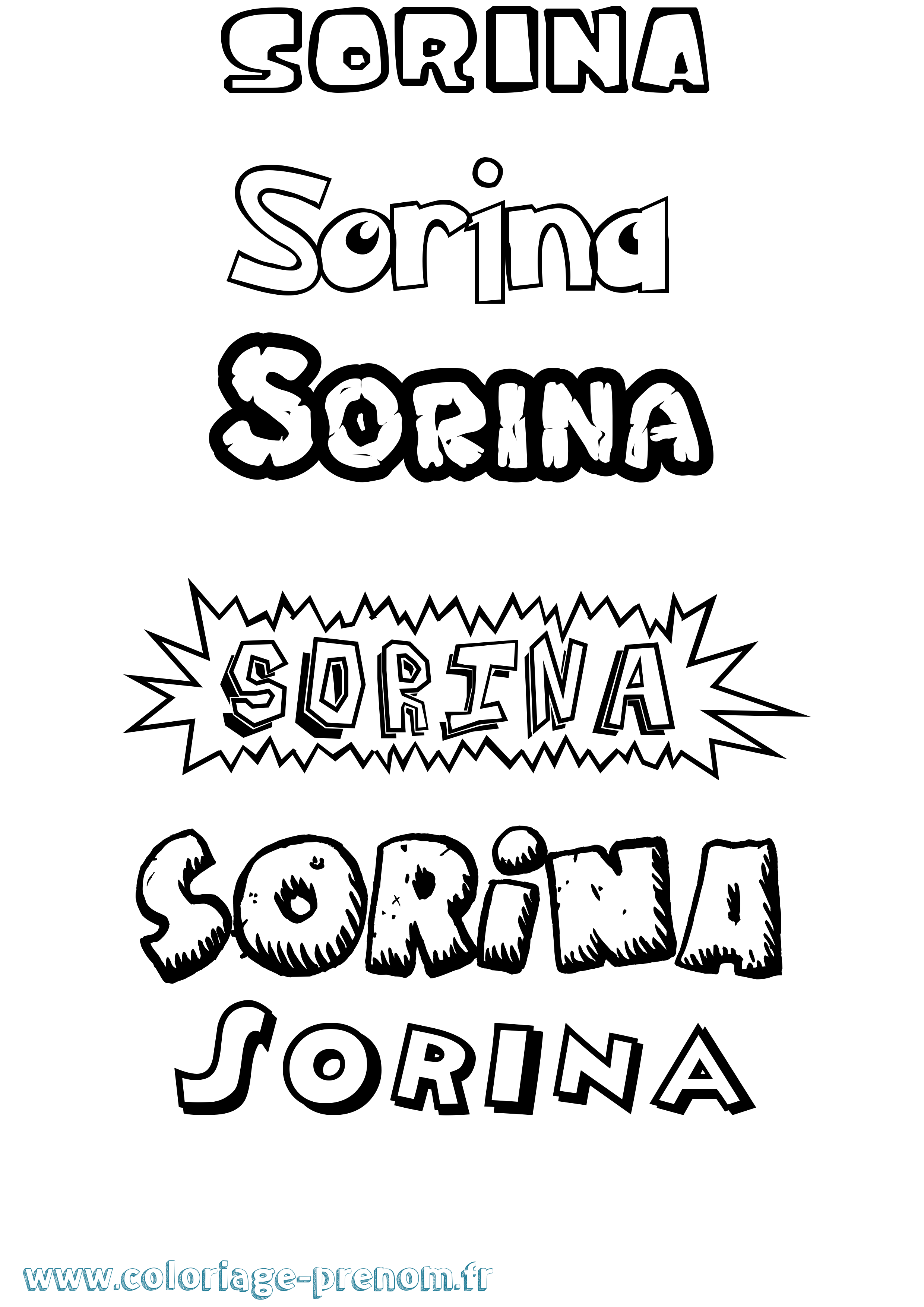 Coloriage Sorina Dessin Animé Coloriage prénom Sorina Dessin Animé