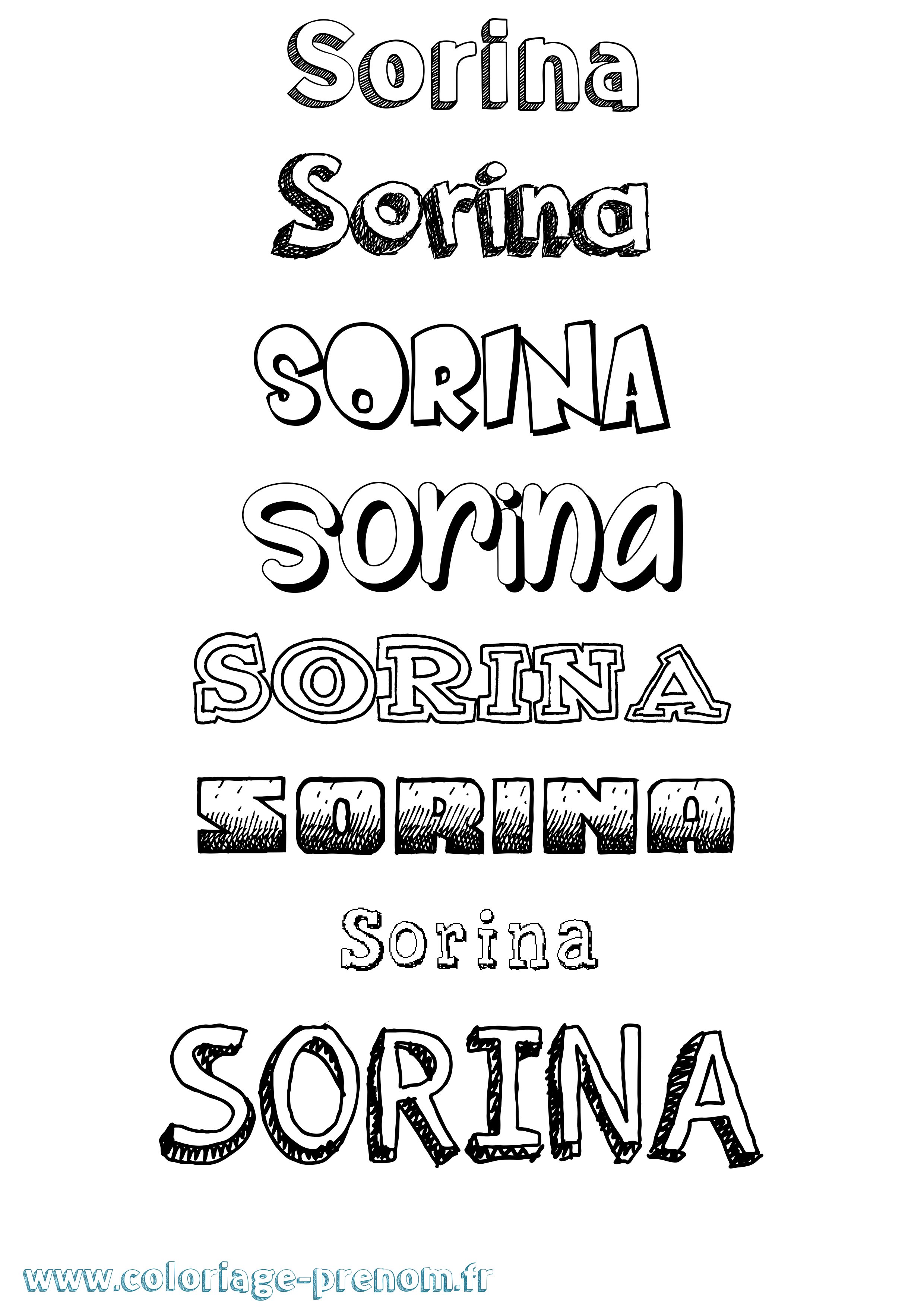 Coloriage Sorina Dessiné Coloriage prénom Sorina Dessiné