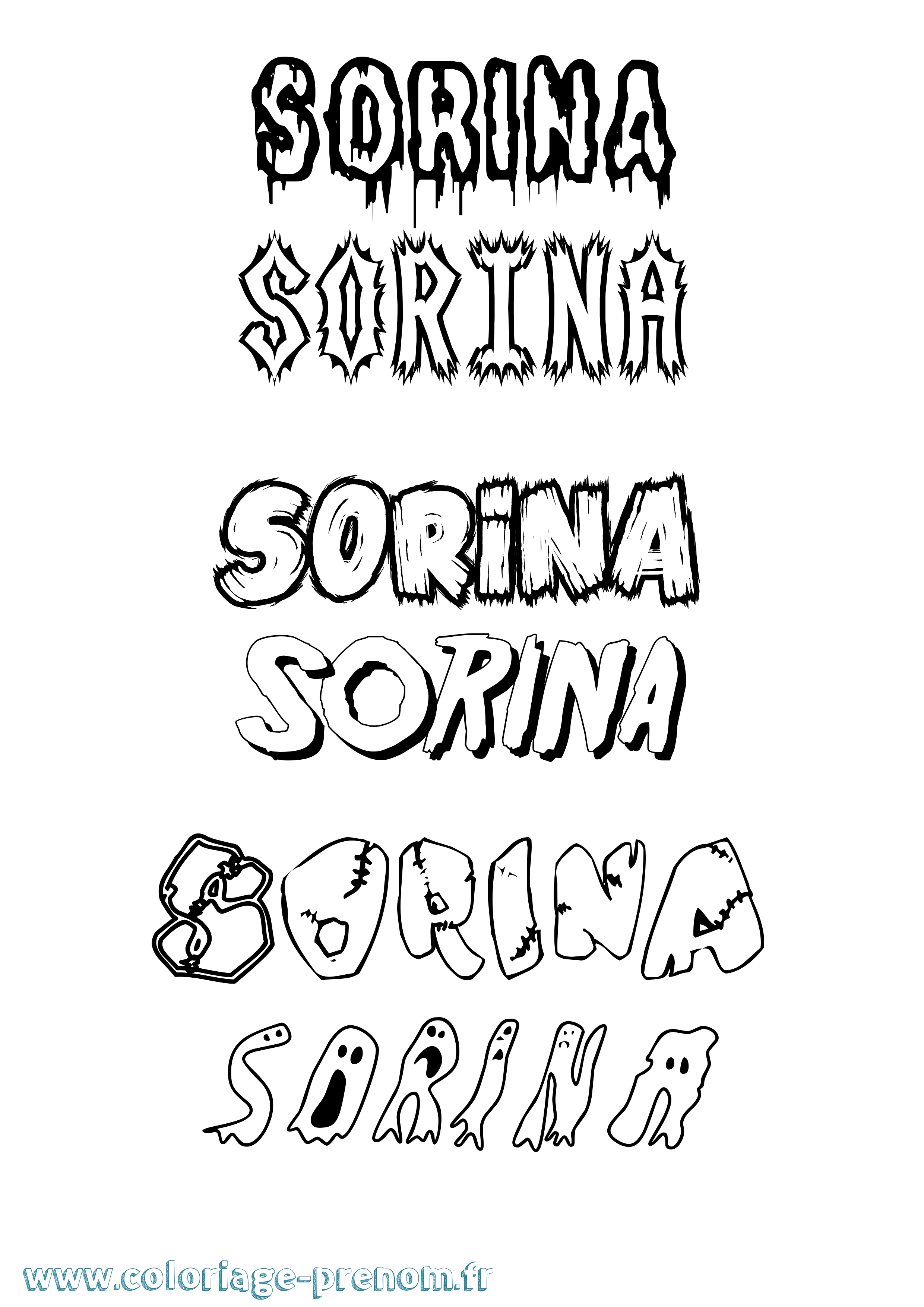 Coloriage Sorina Frisson Coloriage prénom Sorina Frisson