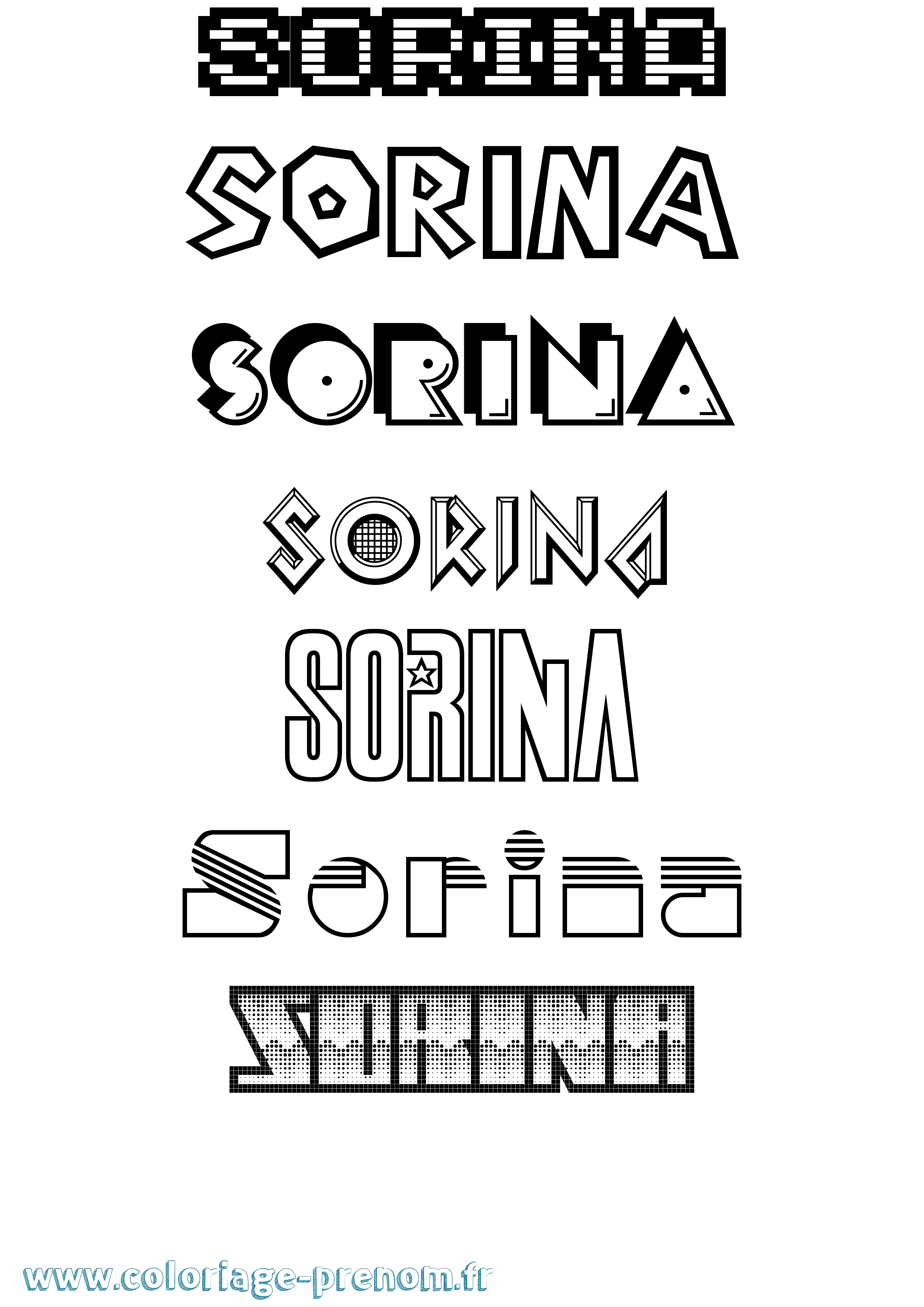 Coloriage Sorina Jeux Vidéos Coloriage prénom Sorina Jeux Vidéos