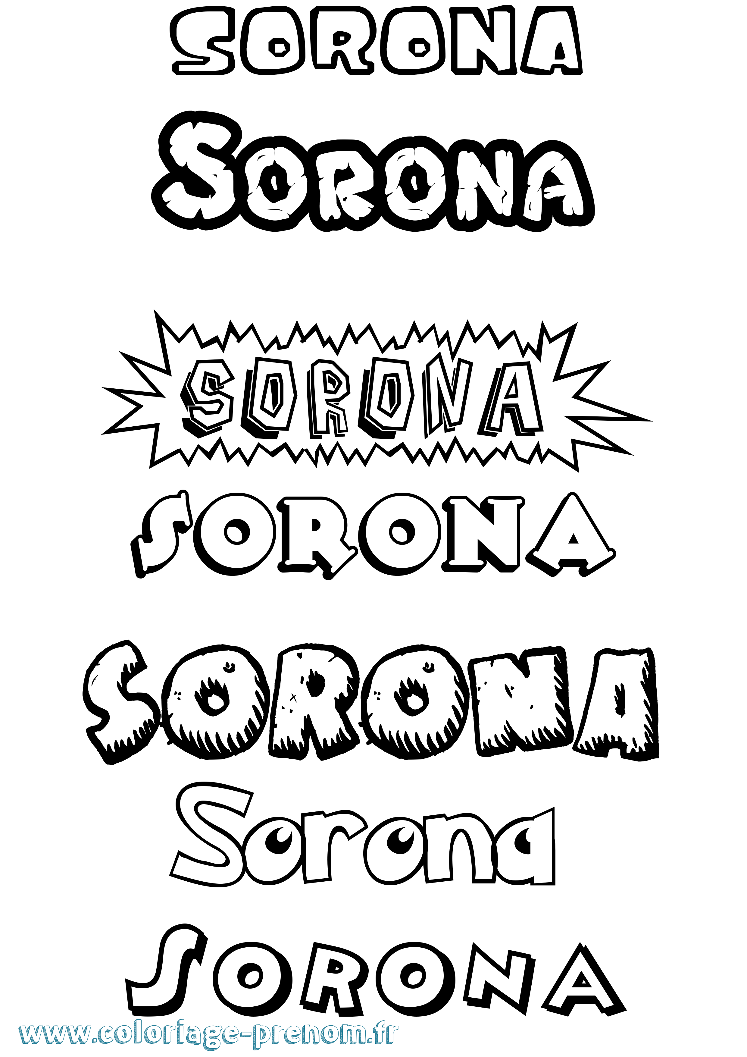 Coloriage Sorona Dessin Animé Coloriage prénom Sorona Dessin Animé