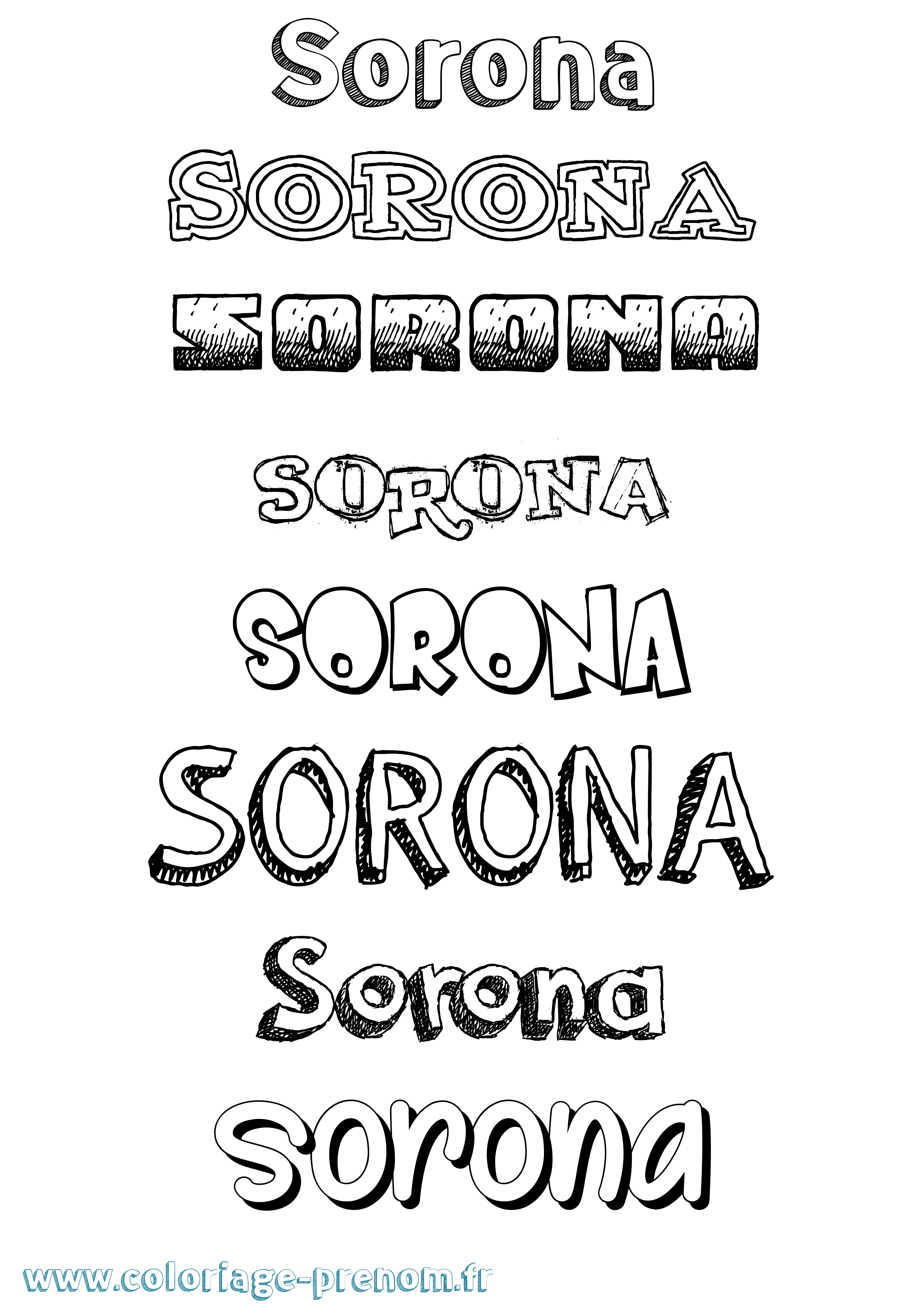 Coloriage Sorona Dessiné Coloriage prénom Sorona Dessiné