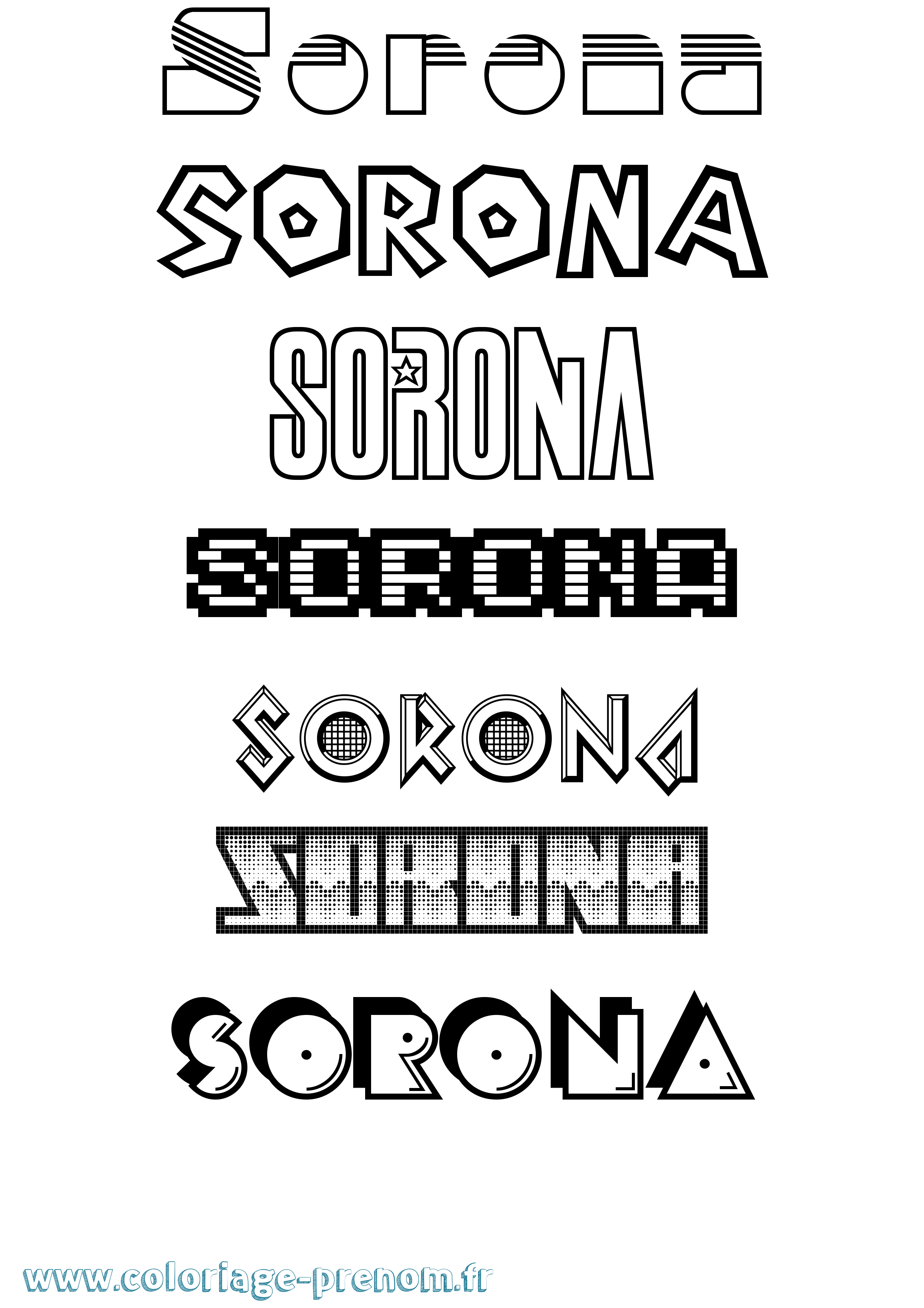 Coloriage Sorona Jeux Vidéos Coloriage prénom Sorona Jeux Vidéos