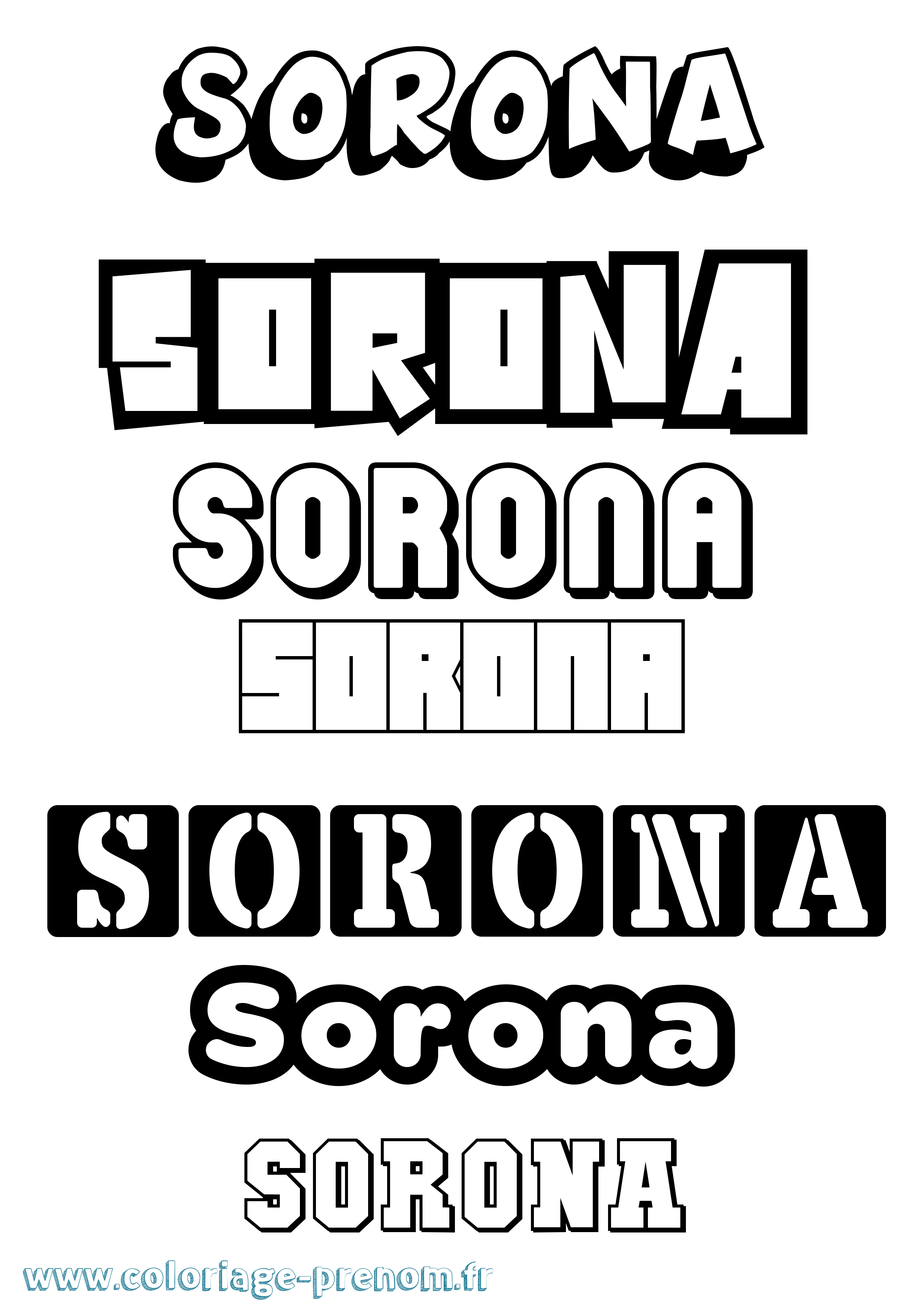 Coloriage Sorona Simple Coloriage prénom Sorona Simple
