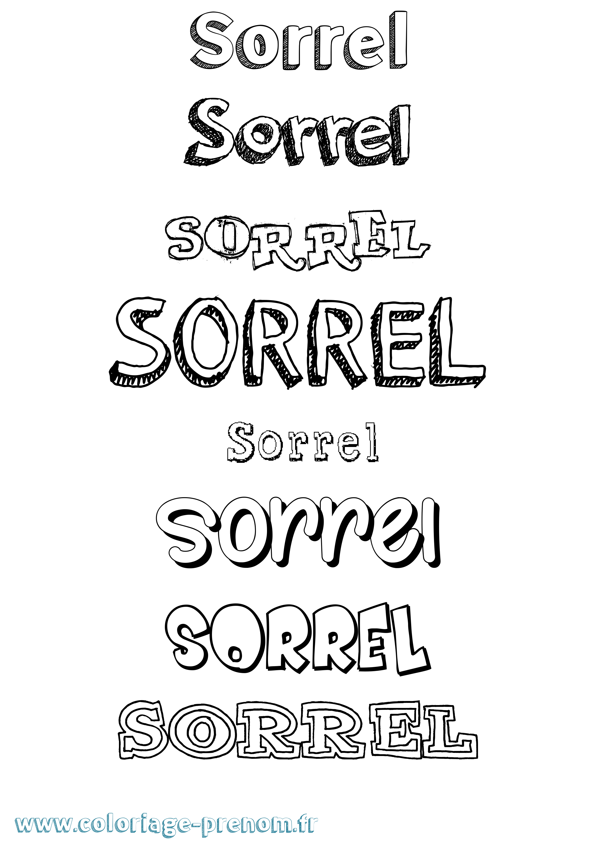 Coloriage Sorrel Dessiné Coloriage prénom Sorrel Dessiné