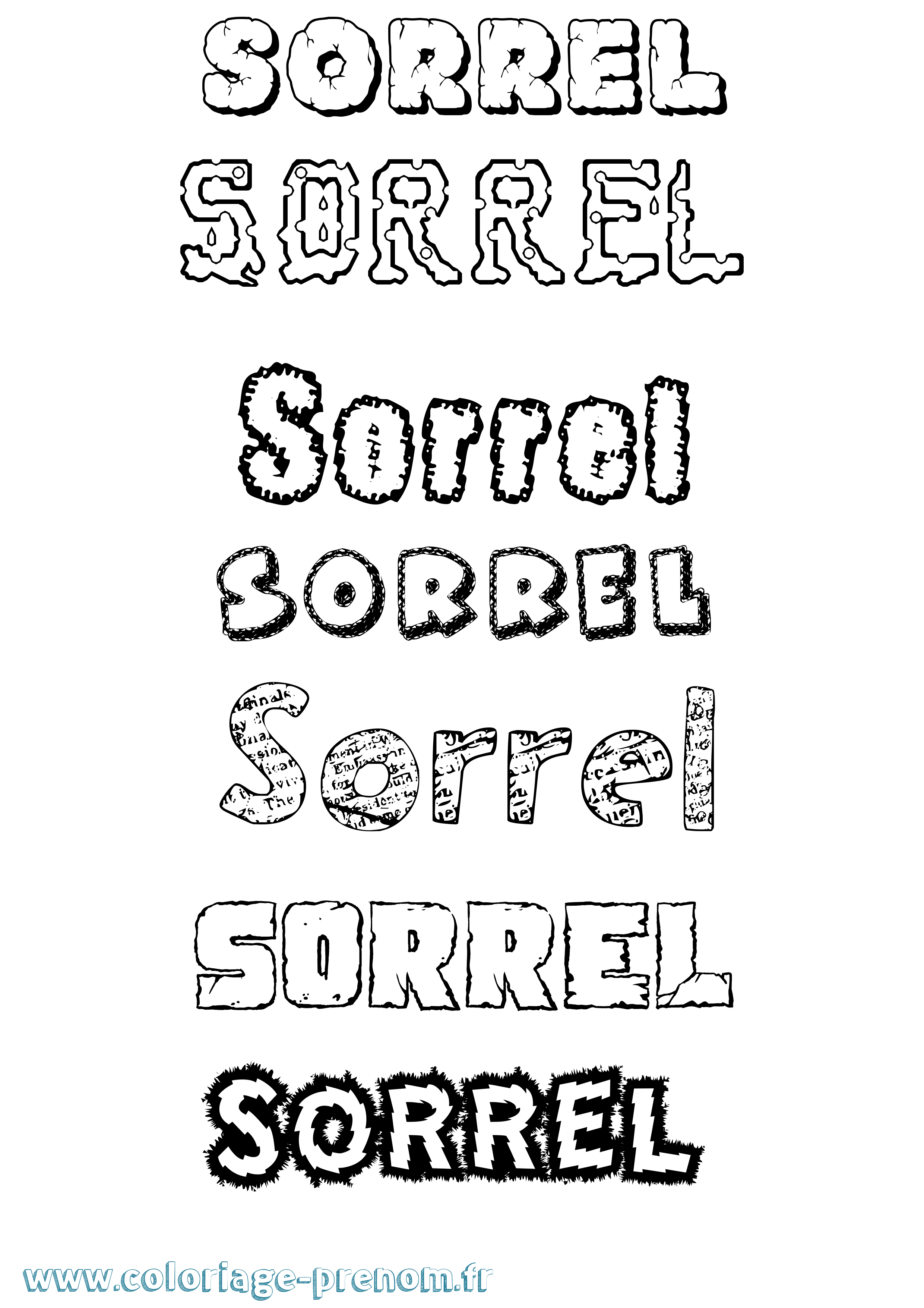 Coloriage Sorrel Destructuré Coloriage prénom Sorrel Destructuré