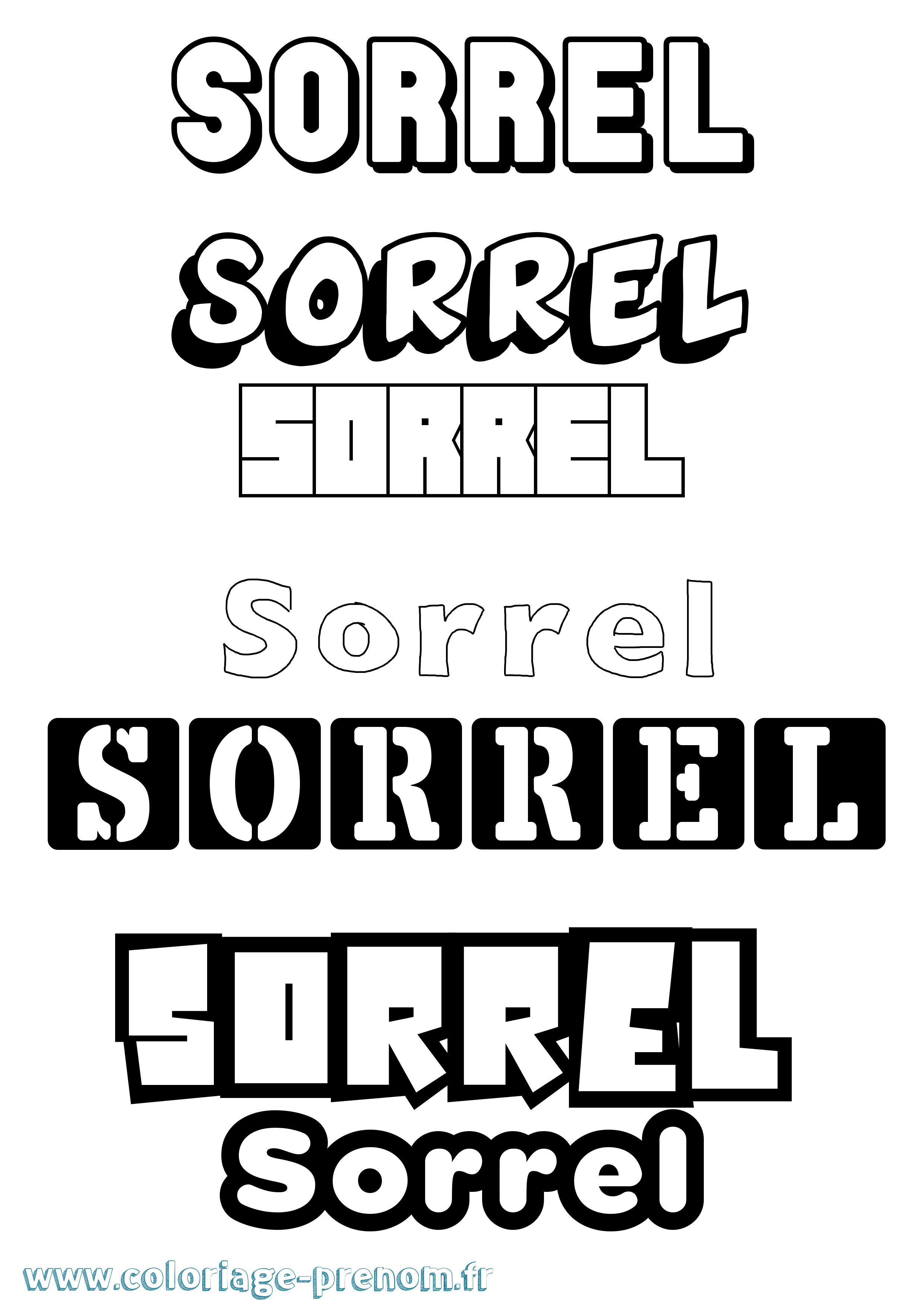 Coloriage Sorrel Simple Coloriage prénom Sorrel Simple