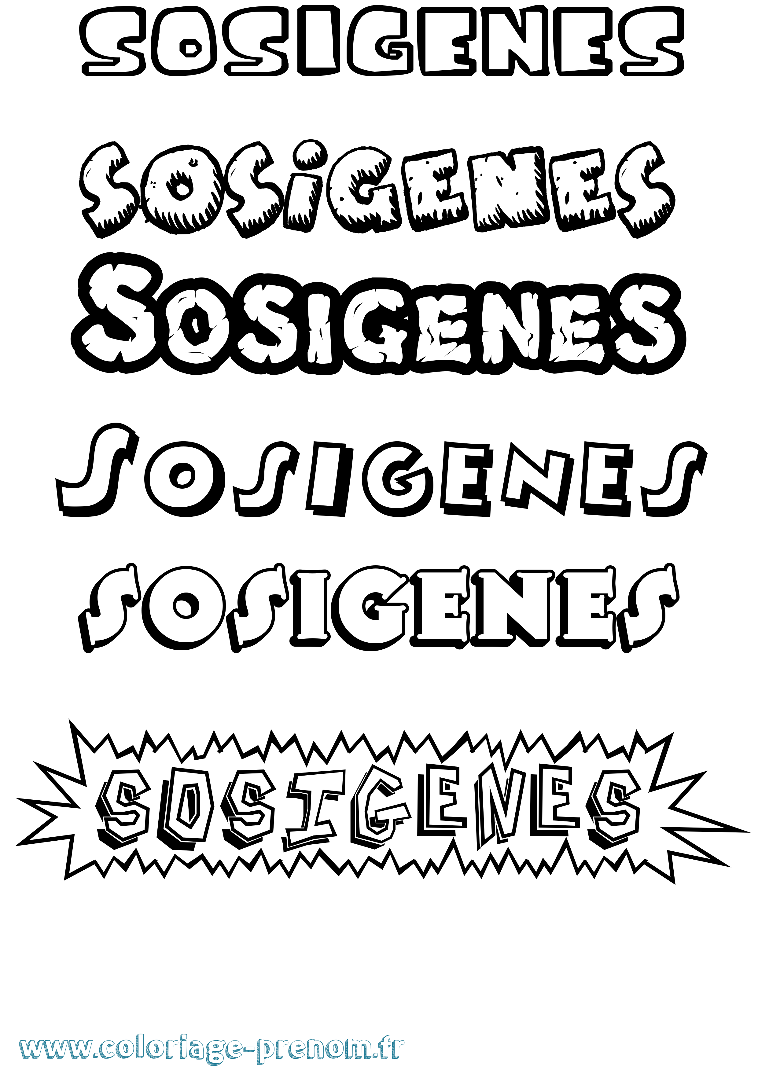 Coloriage Sosigenes Dessin Animé Coloriage prénom Sosigenes Dessin Animé