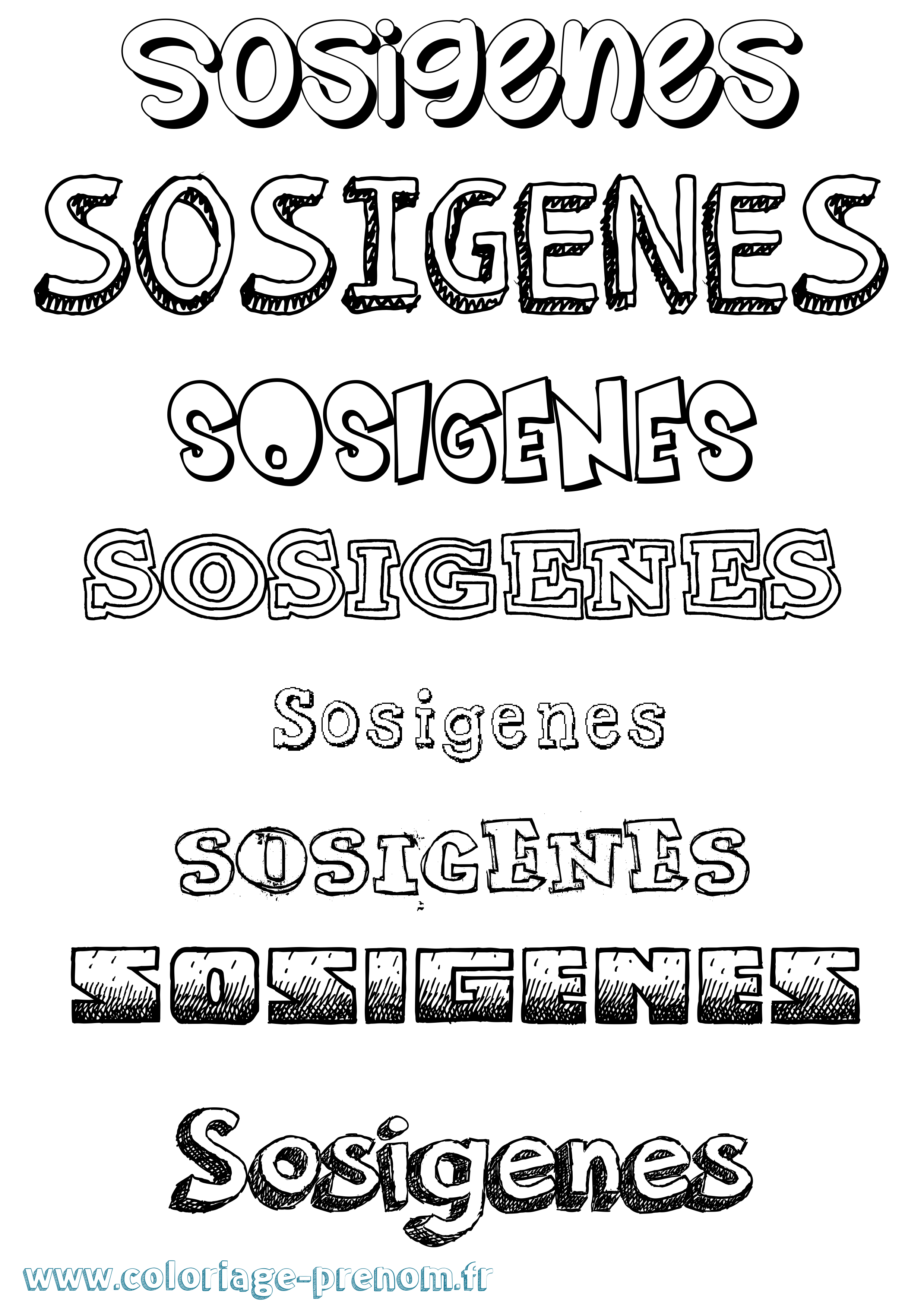 Coloriage Sosigenes Dessiné Coloriage prénom Sosigenes Dessiné