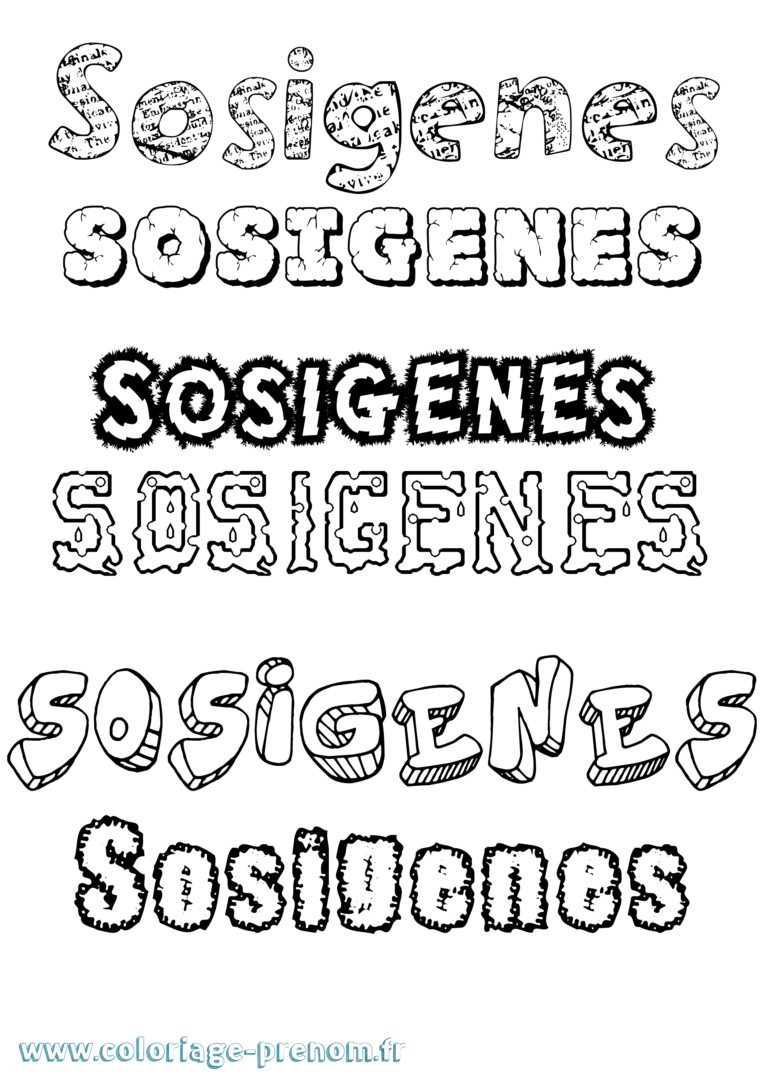 Coloriage Sosigenes Destructuré Coloriage prénom Sosigenes Destructuré