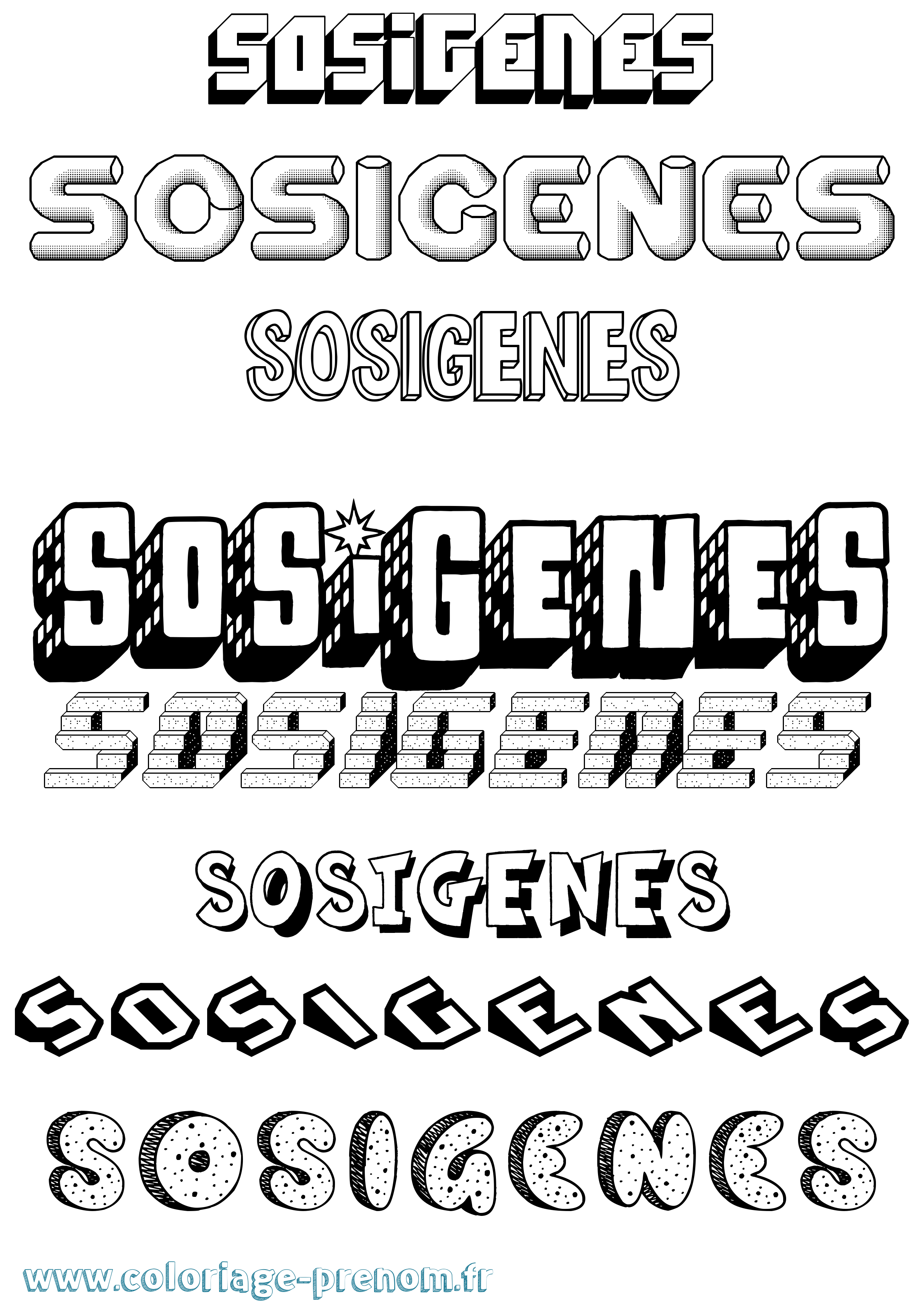 Coloriage Sosigenes Effet 3D Coloriage prénom Sosigenes Effet 3D