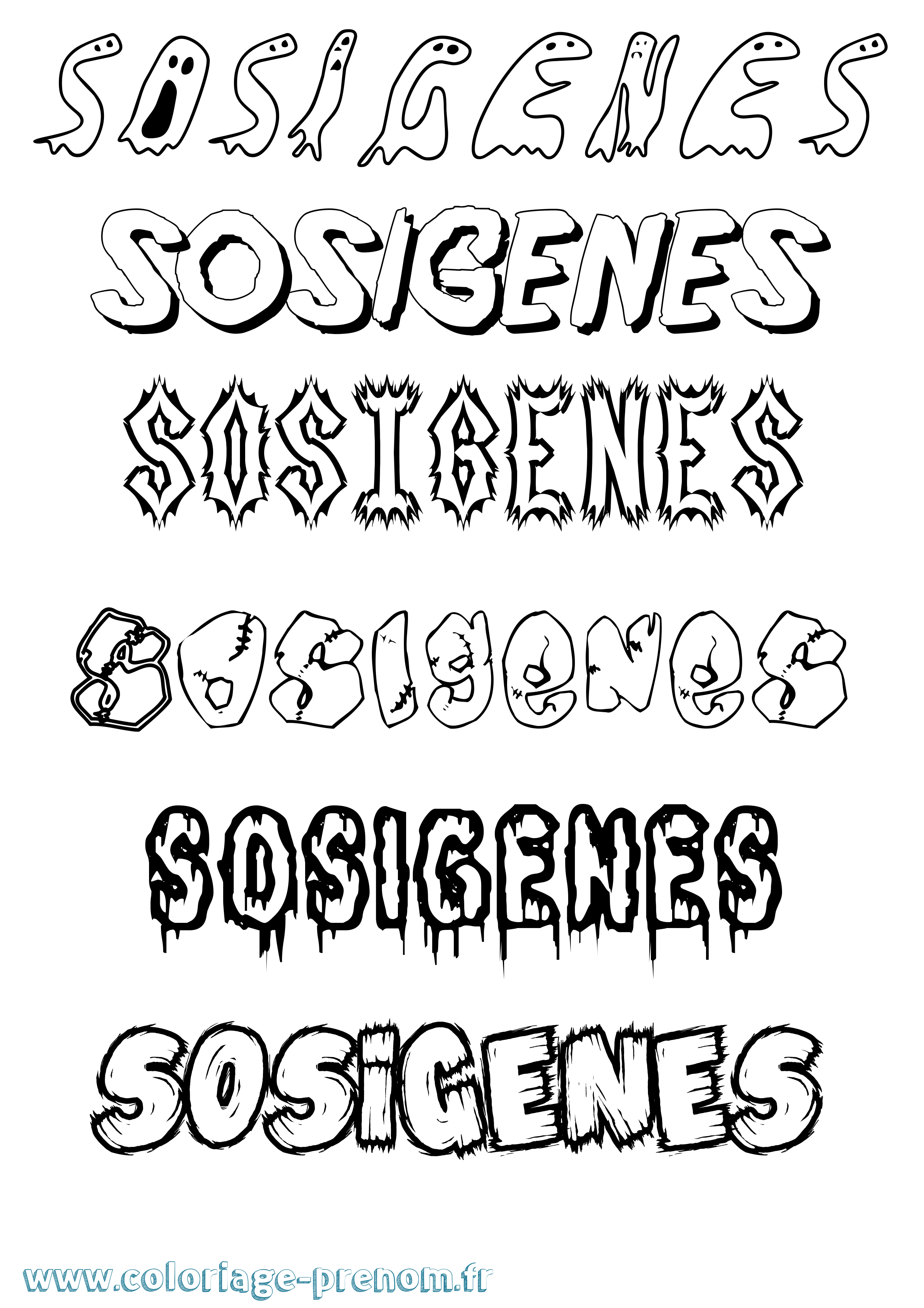 Coloriage Sosigenes Frisson Coloriage prénom Sosigenes Frisson
