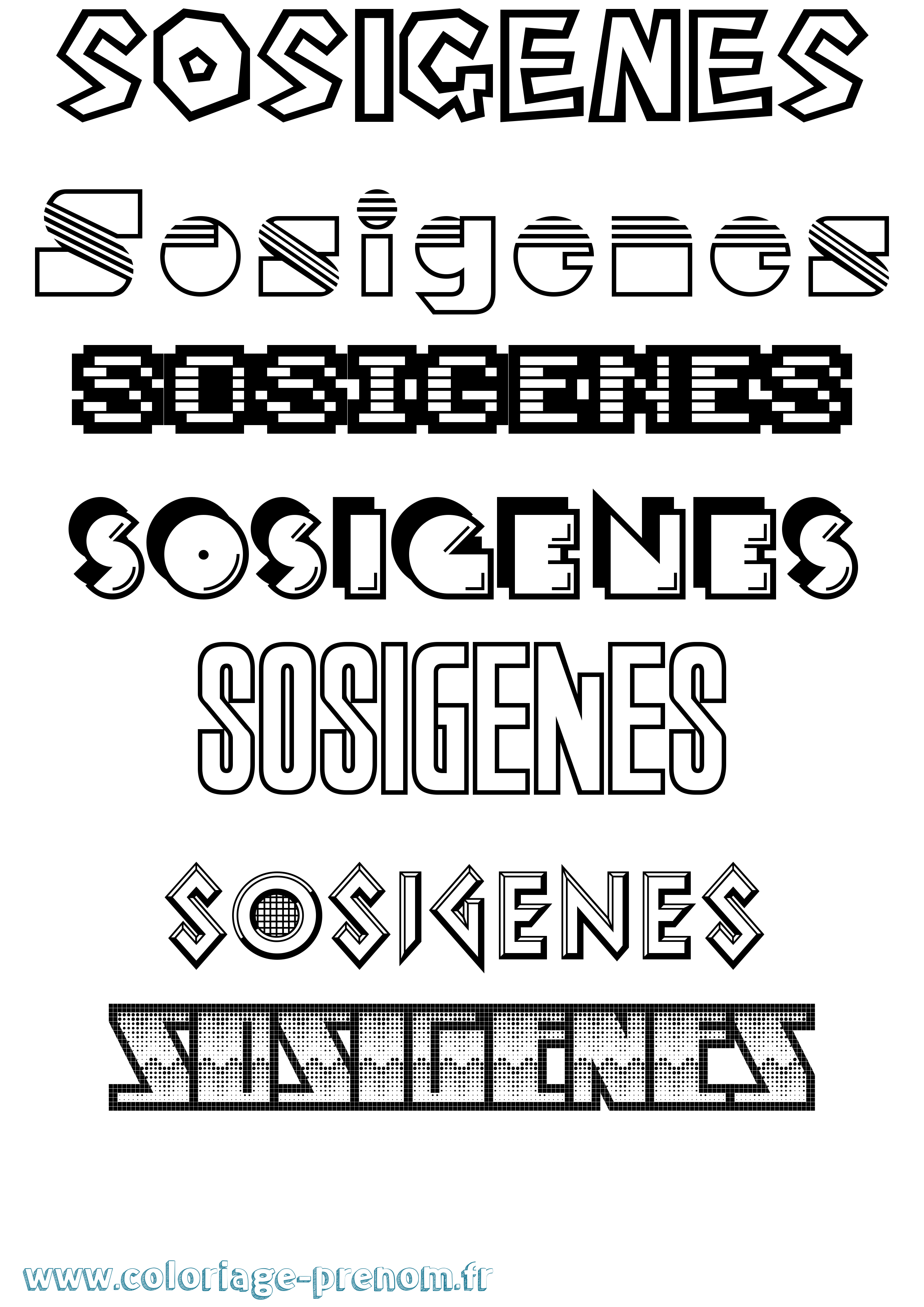 Coloriage Sosigenes Jeux Vidéos Coloriage prénom Sosigenes Jeux Vidéos