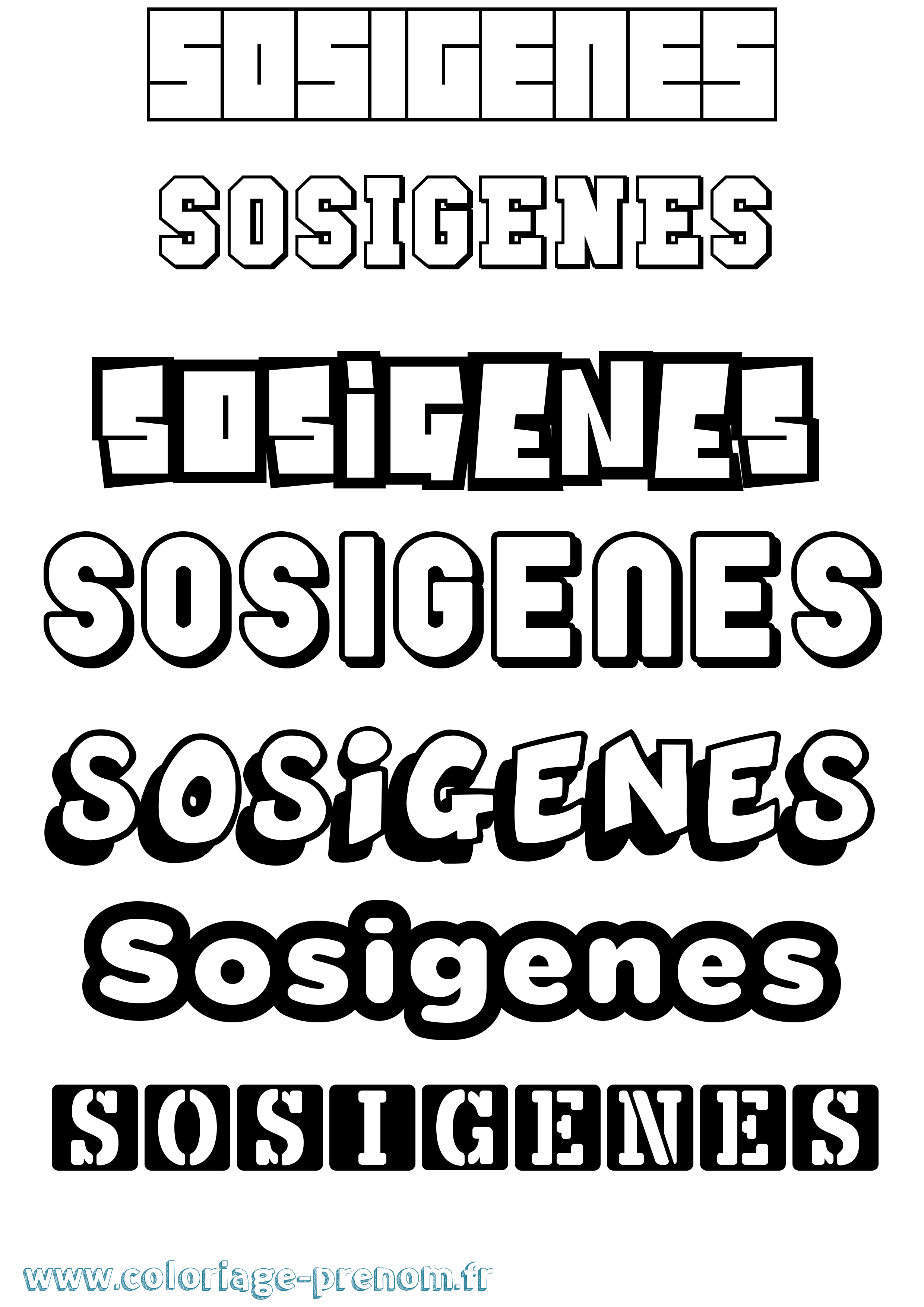 Coloriage Sosigenes Simple Coloriage prénom Sosigenes Simple