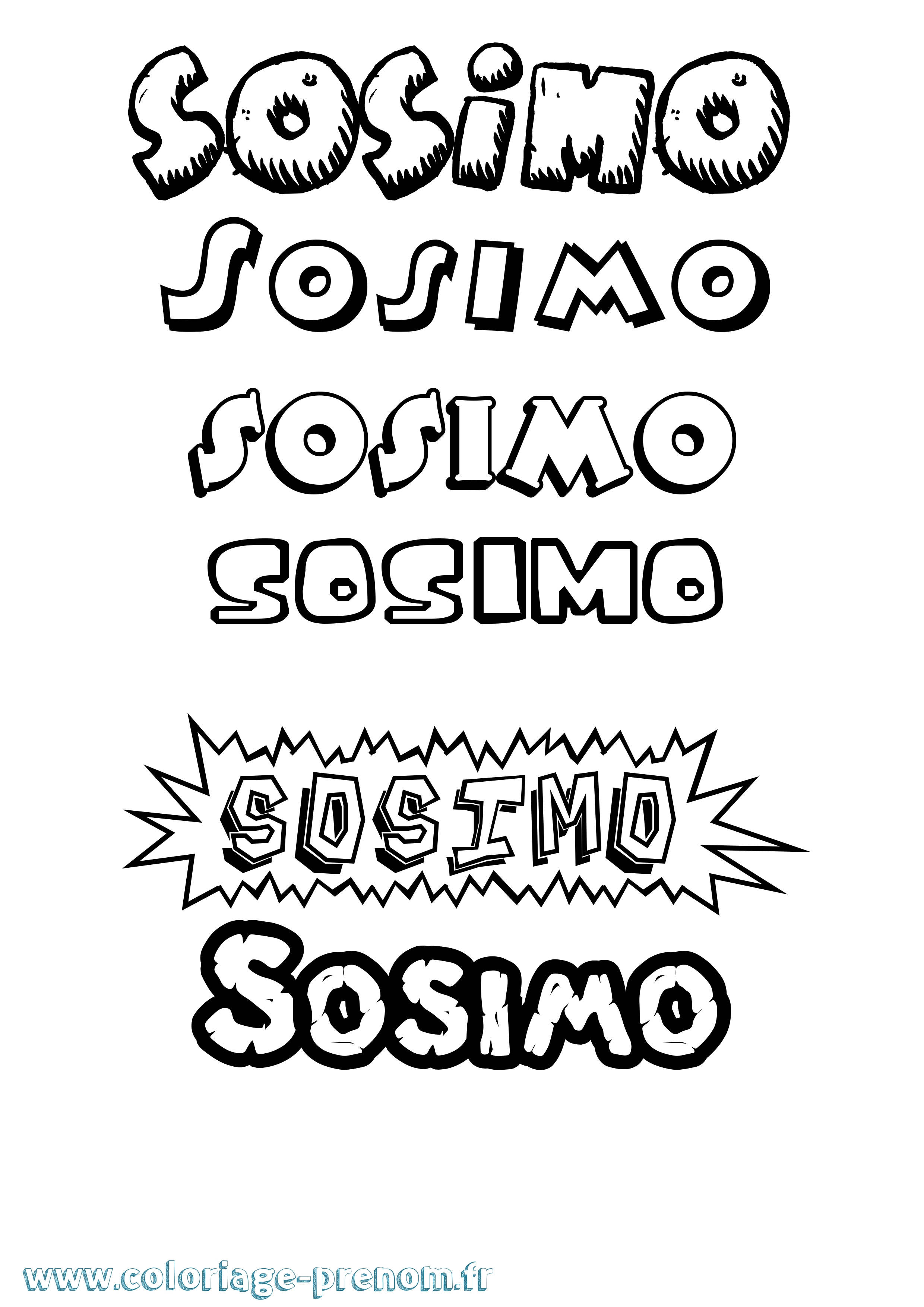 Coloriage Sosimo Dessin Animé Coloriage prénom Sosimo Dessin Animé