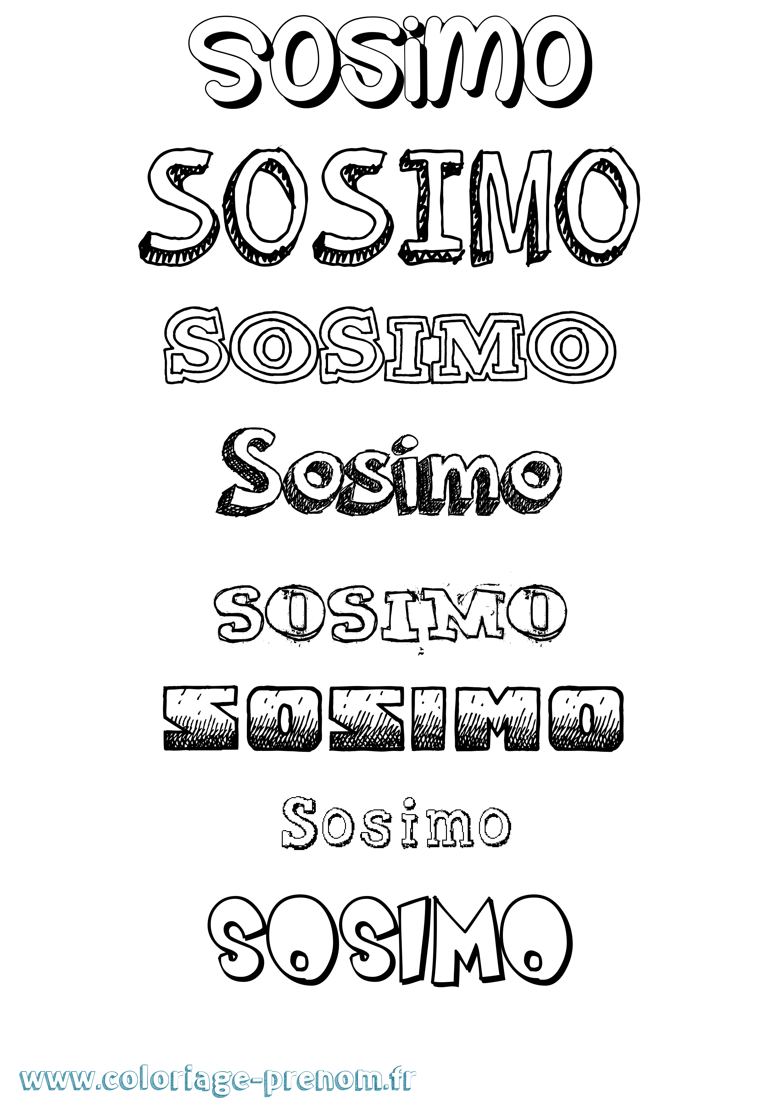 Coloriage Sosimo Dessiné Coloriage prénom Sosimo Dessiné