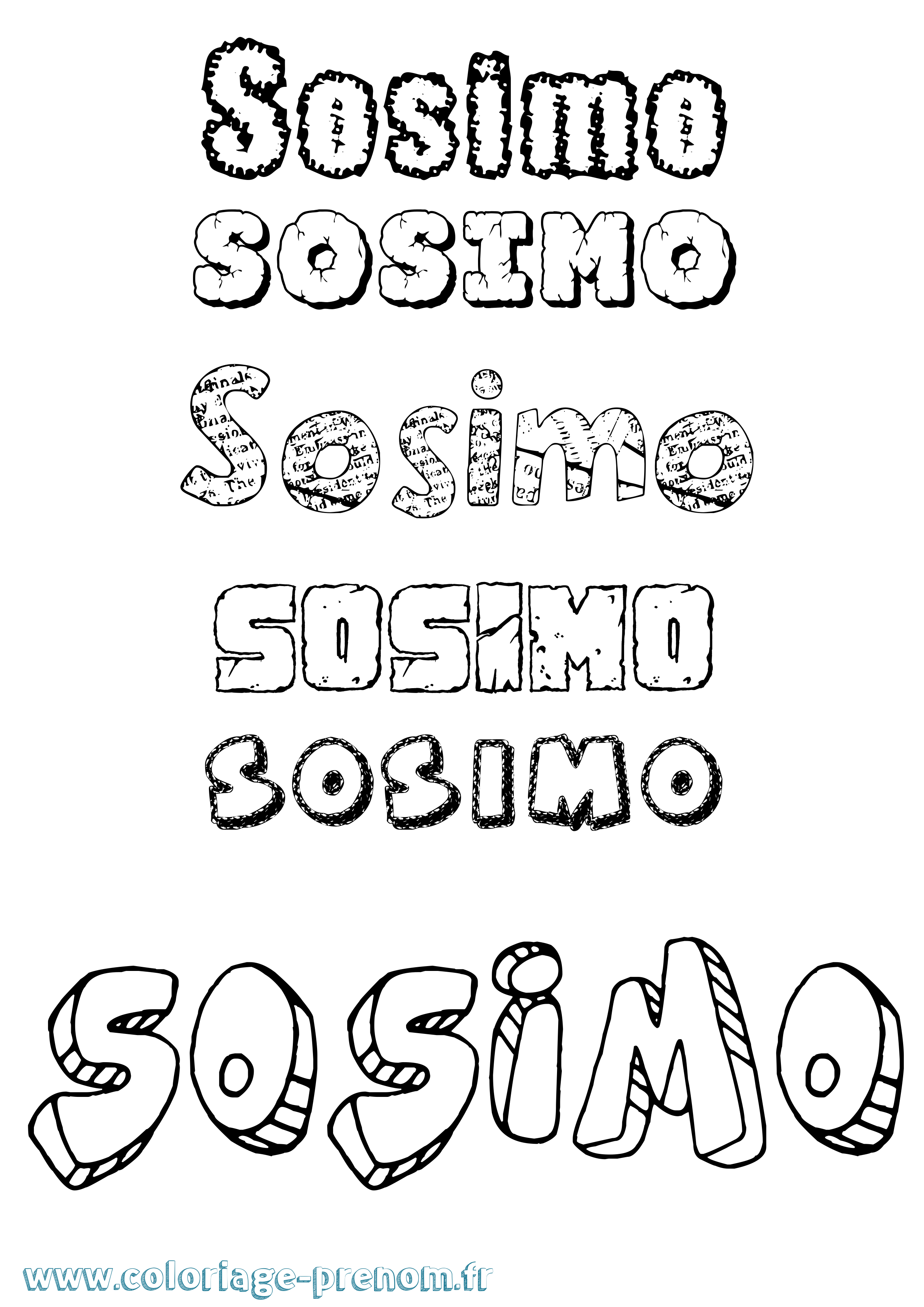 Coloriage Sosimo Destructuré Coloriage prénom Sosimo Destructuré