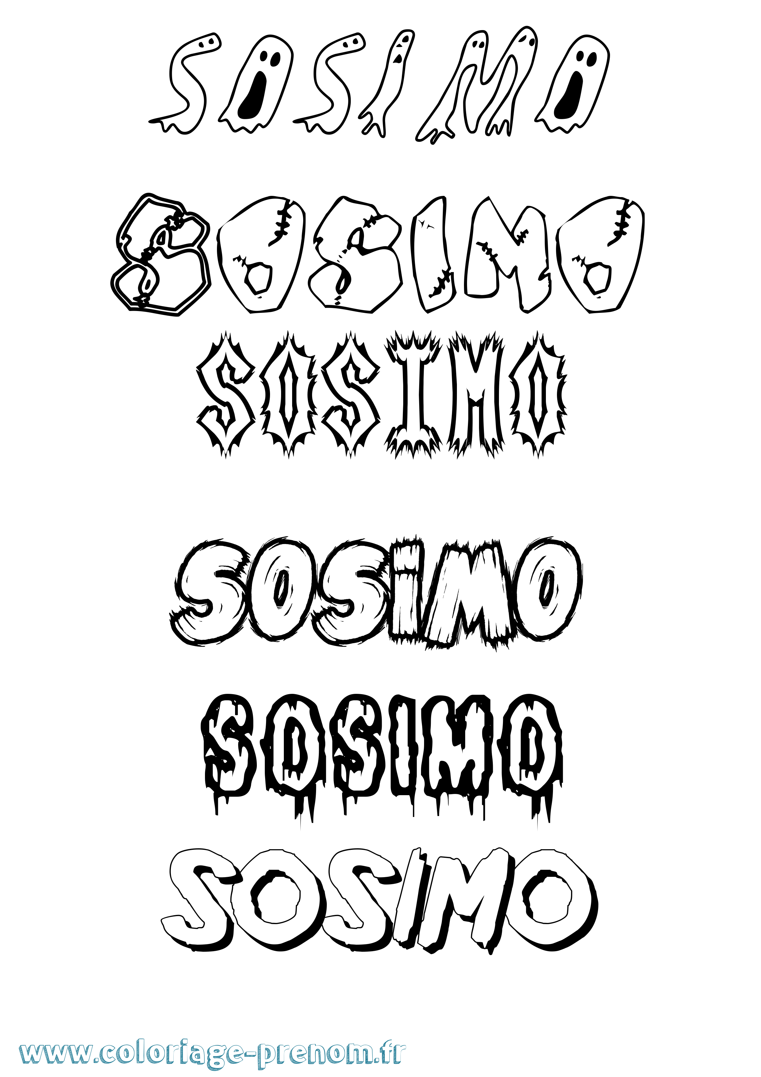 Coloriage Sosimo Frisson Coloriage prénom Sosimo Frisson