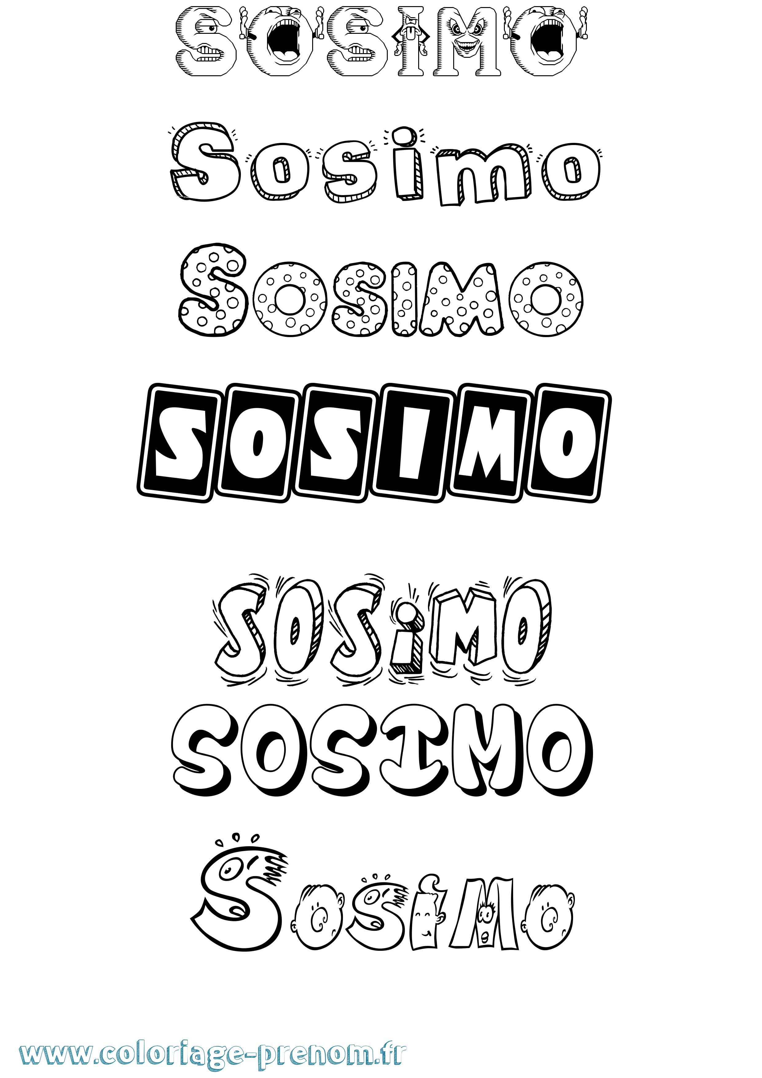 Coloriage Sosimo Fun Coloriage prénom Sosimo Fun