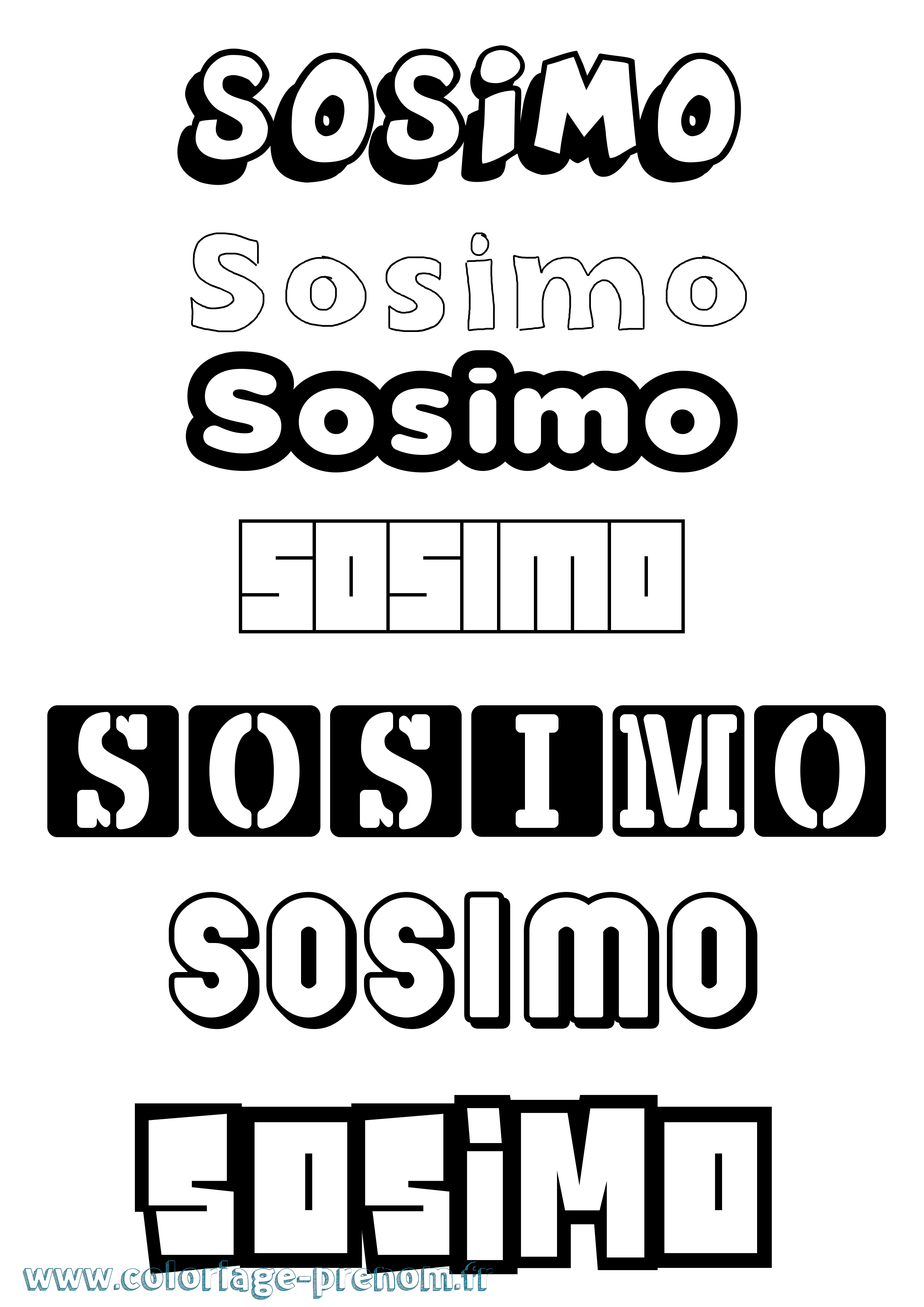Coloriage Sosimo Simple Coloriage prénom Sosimo Simple