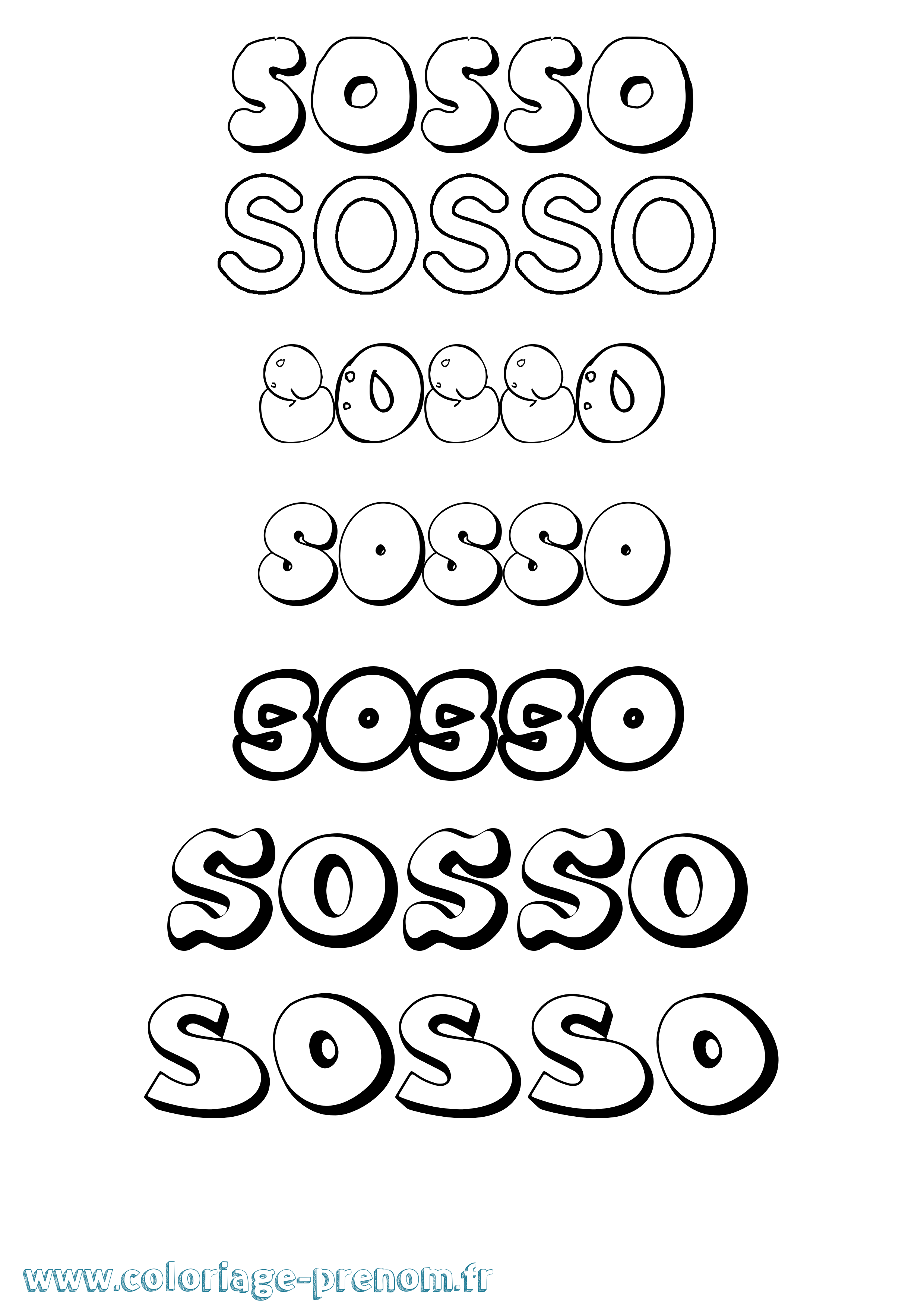 Coloriage Sosso Bubble Coloriage prénom Sosso Bubble