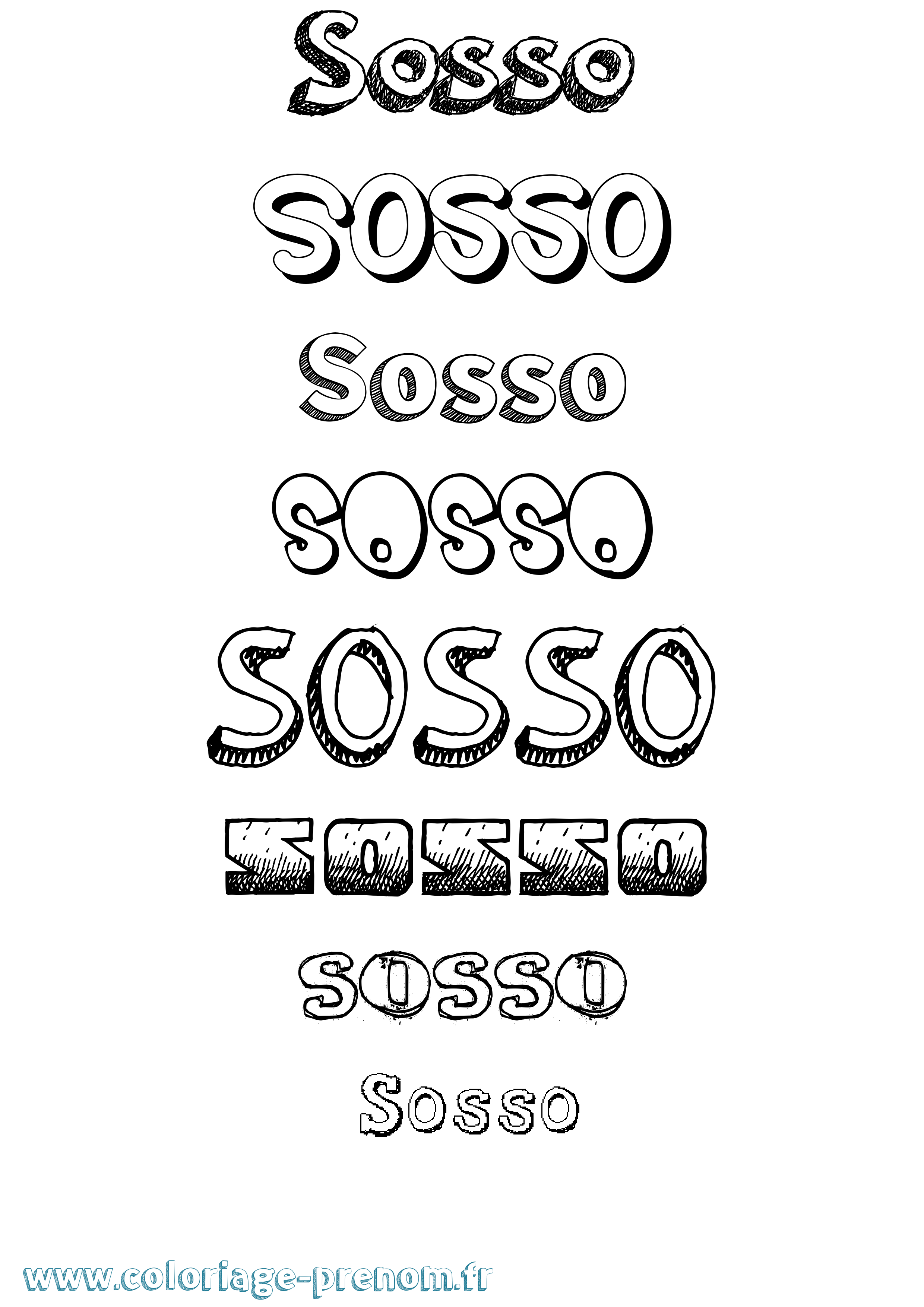 Coloriage Sosso Dessiné Coloriage prénom Sosso Dessiné