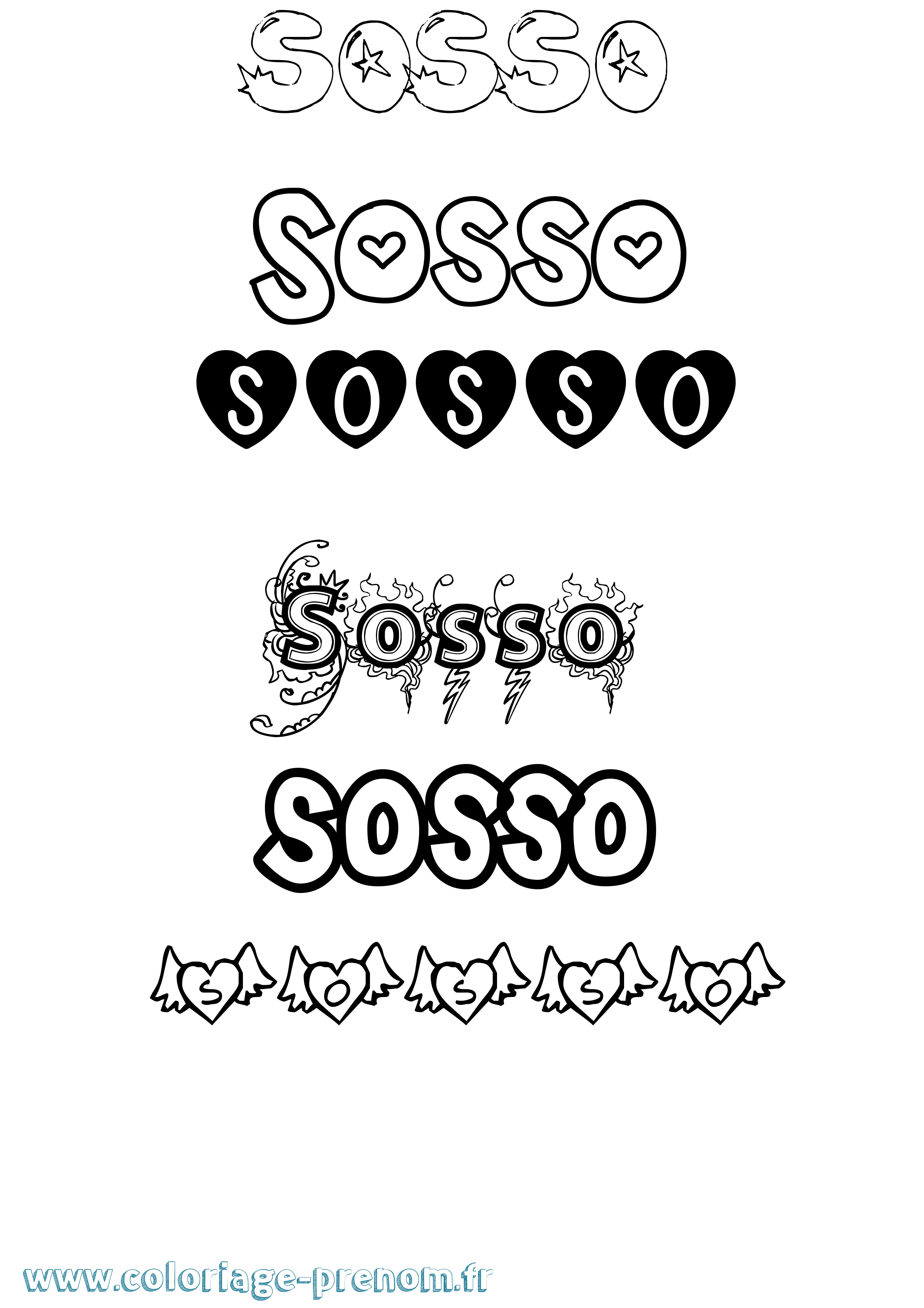 Coloriage Sosso Girly Coloriage prénom Sosso Girly