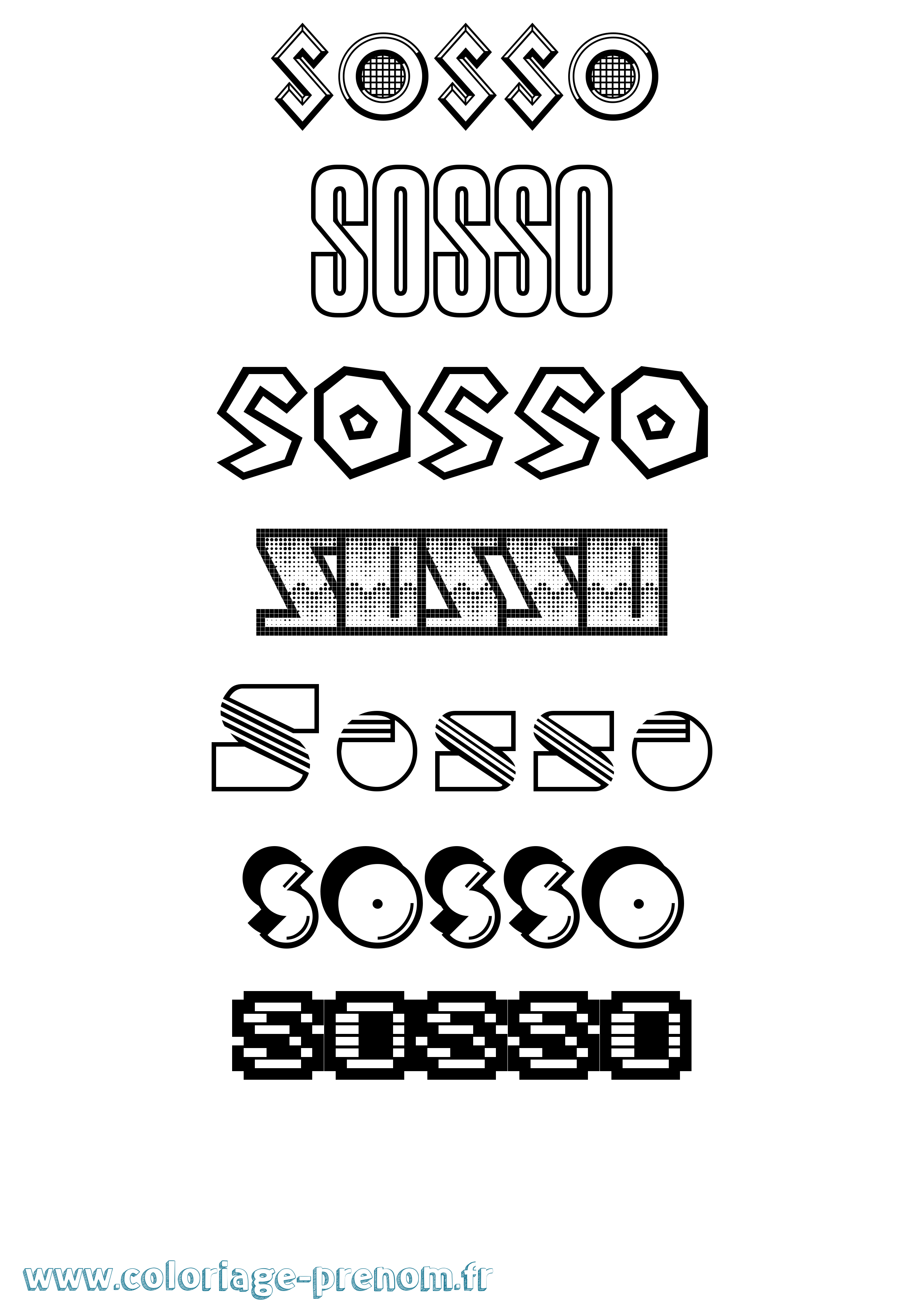 Coloriage Sosso Jeux Vidéos Coloriage prénom Sosso Jeux Vidéos