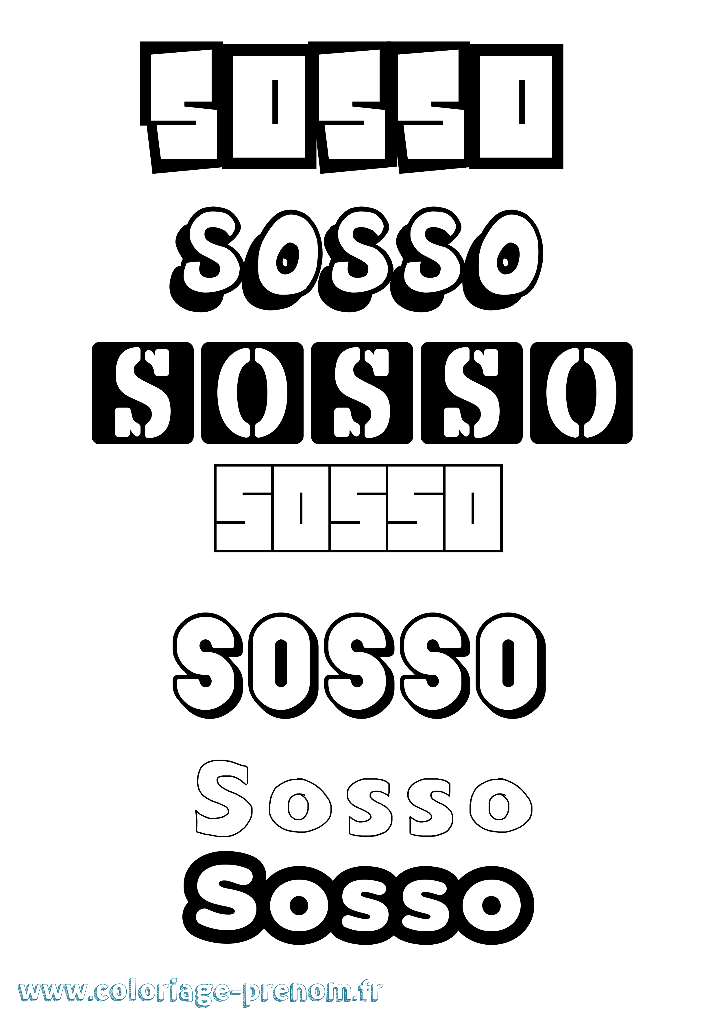 Coloriage Sosso Simple Coloriage prénom Sosso Simple