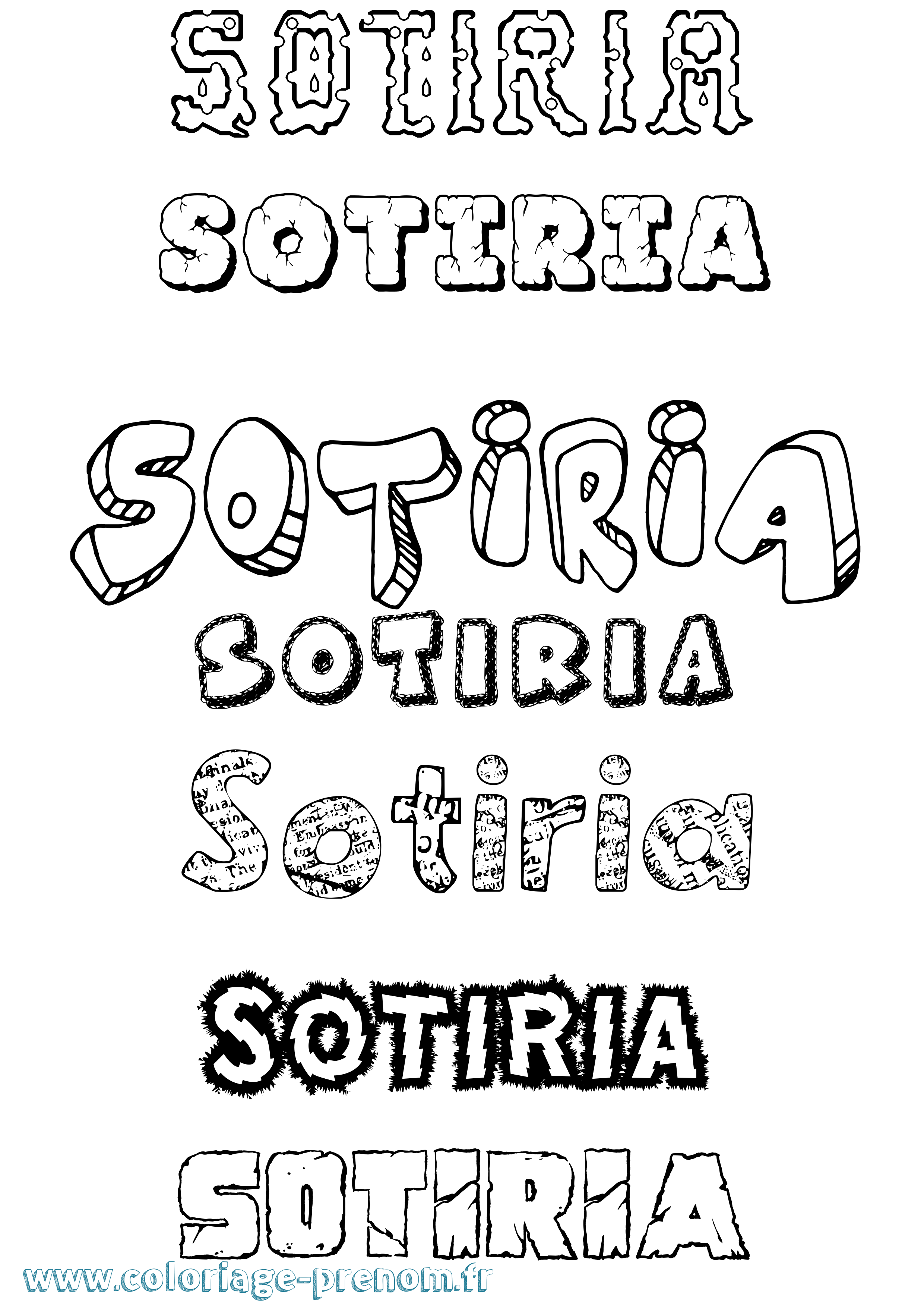 Coloriage Sotiria Destructuré Coloriage prénom Sotiria Destructuré