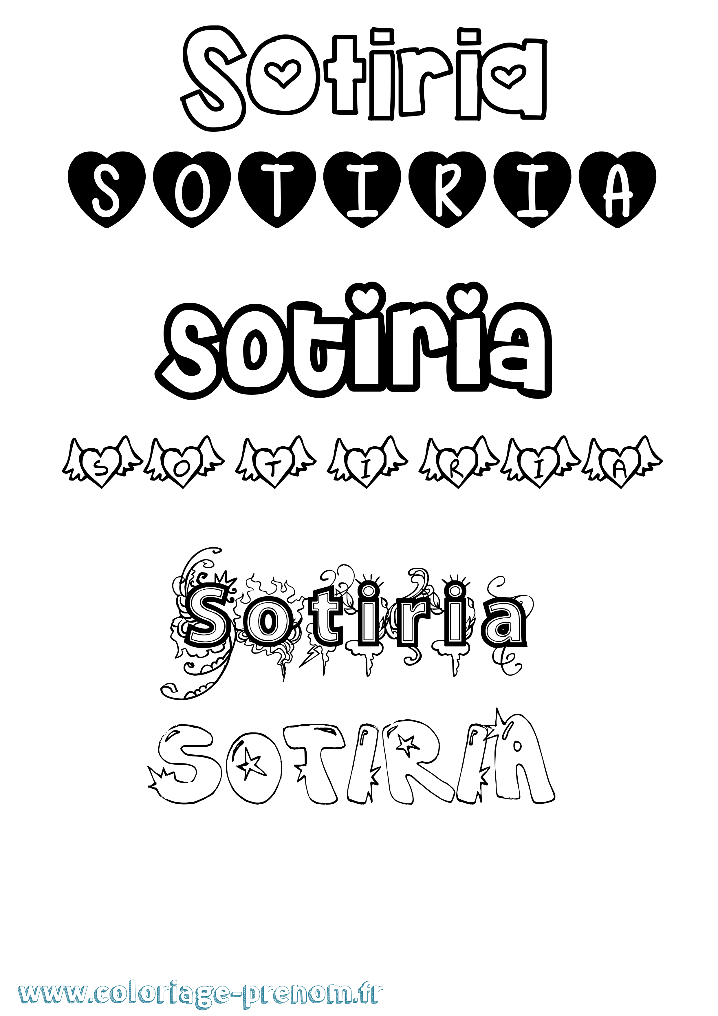 Coloriage Sotiria Girly Coloriage prénom Sotiria Girly