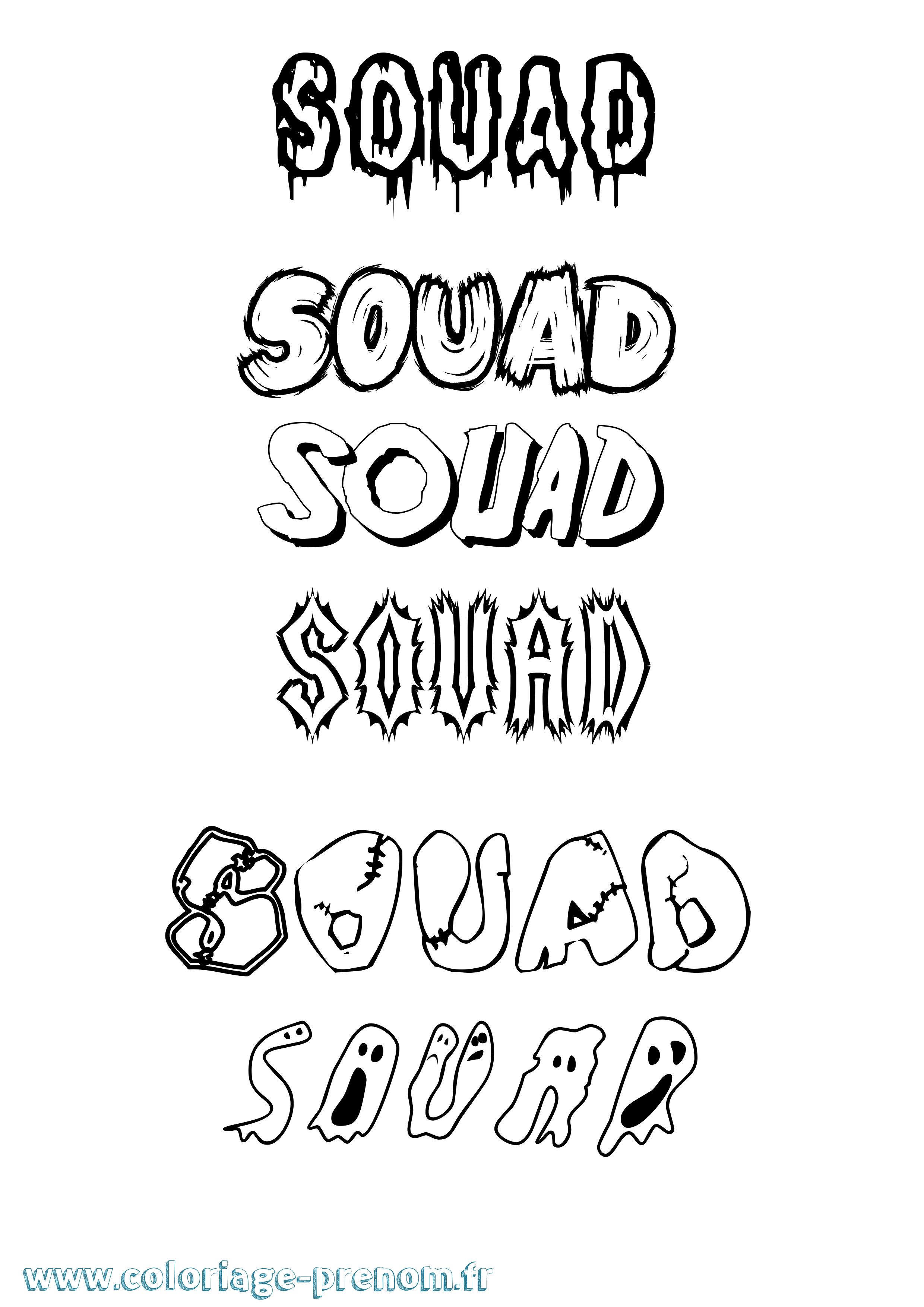 Coloriage Souad Frisson Coloriage prénom Souad Frisson