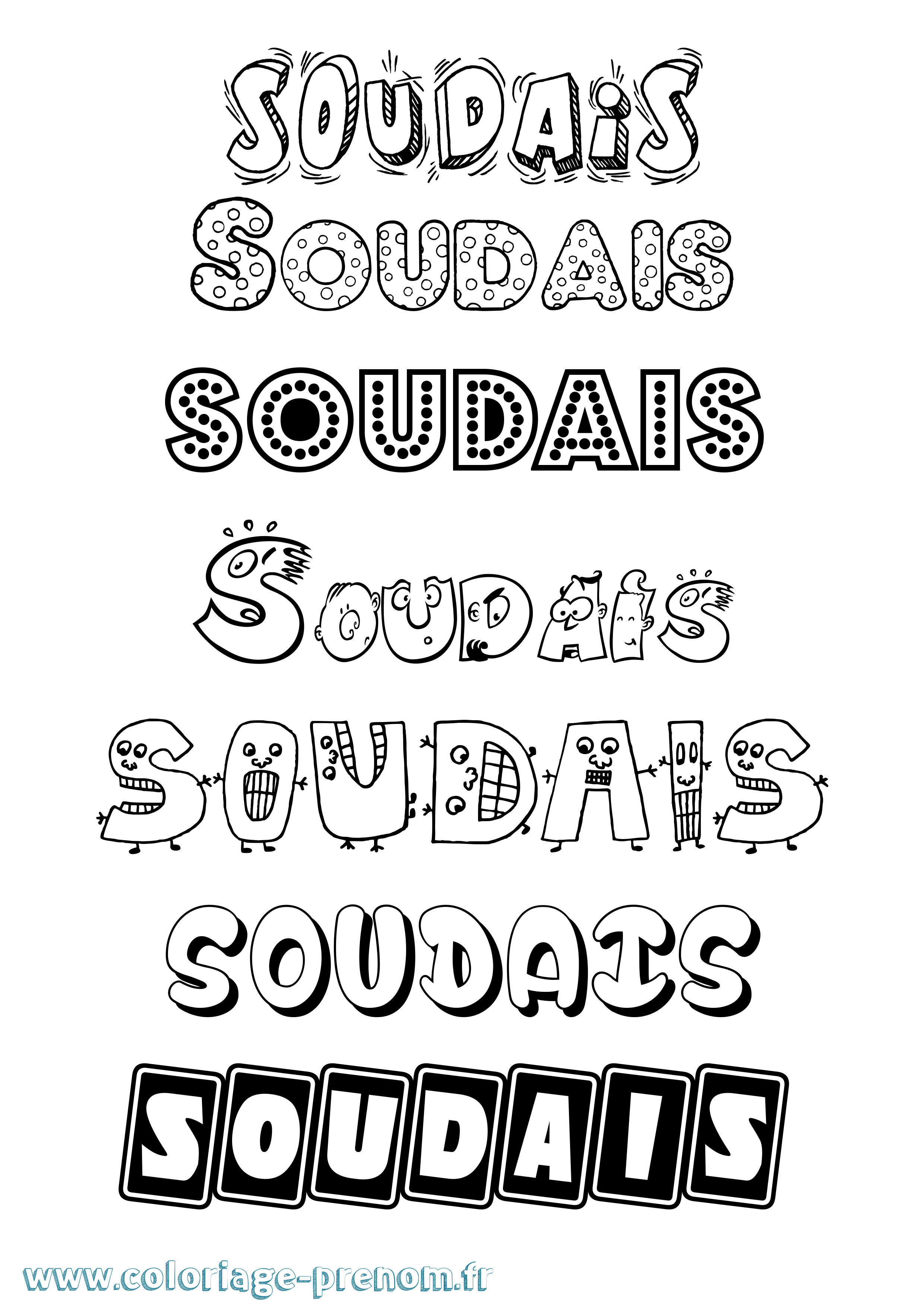 Coloriage Soudais Fun Coloriage prénom Soudais Fun
