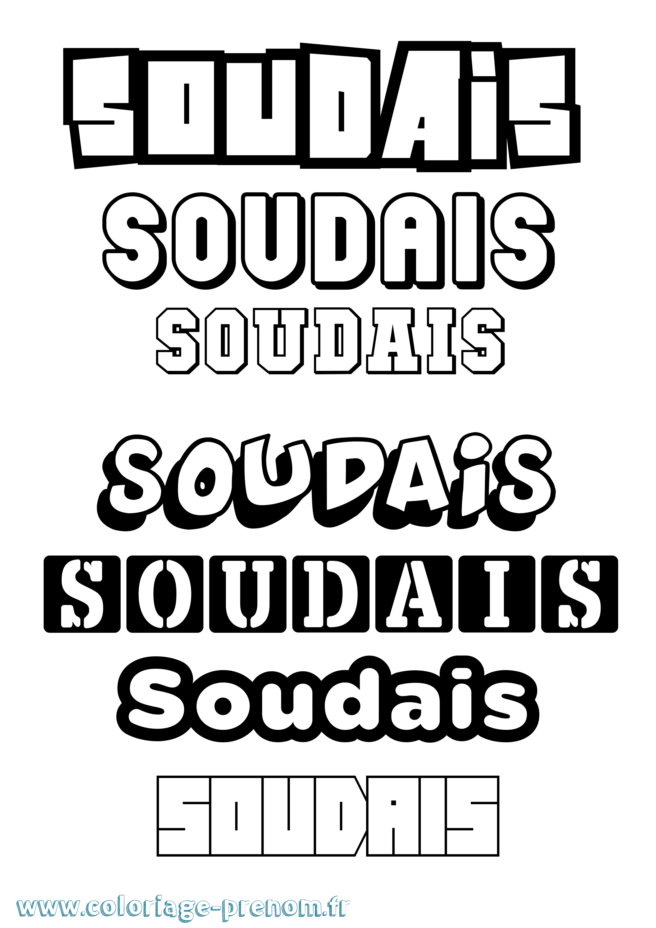 Coloriage Soudais Simple Coloriage prénom Soudais Simple