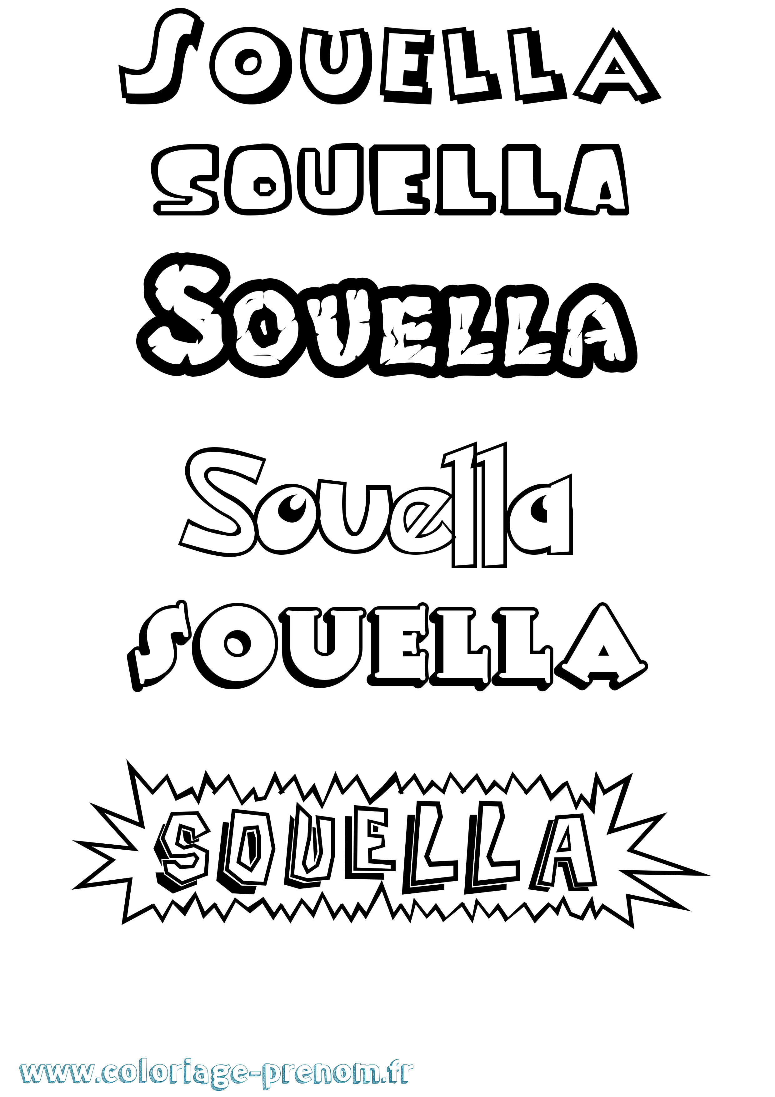 Coloriage Souella Dessin Animé Coloriage prénom Souella Dessin Animé