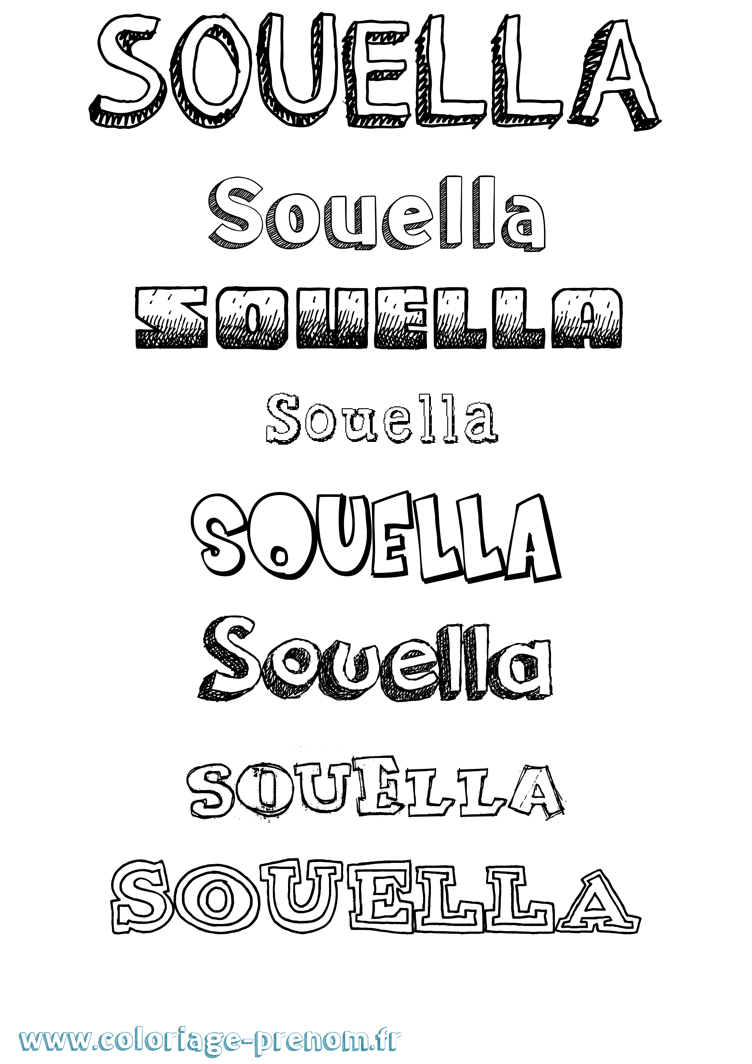 Coloriage Souella Dessiné Coloriage prénom Souella Dessiné