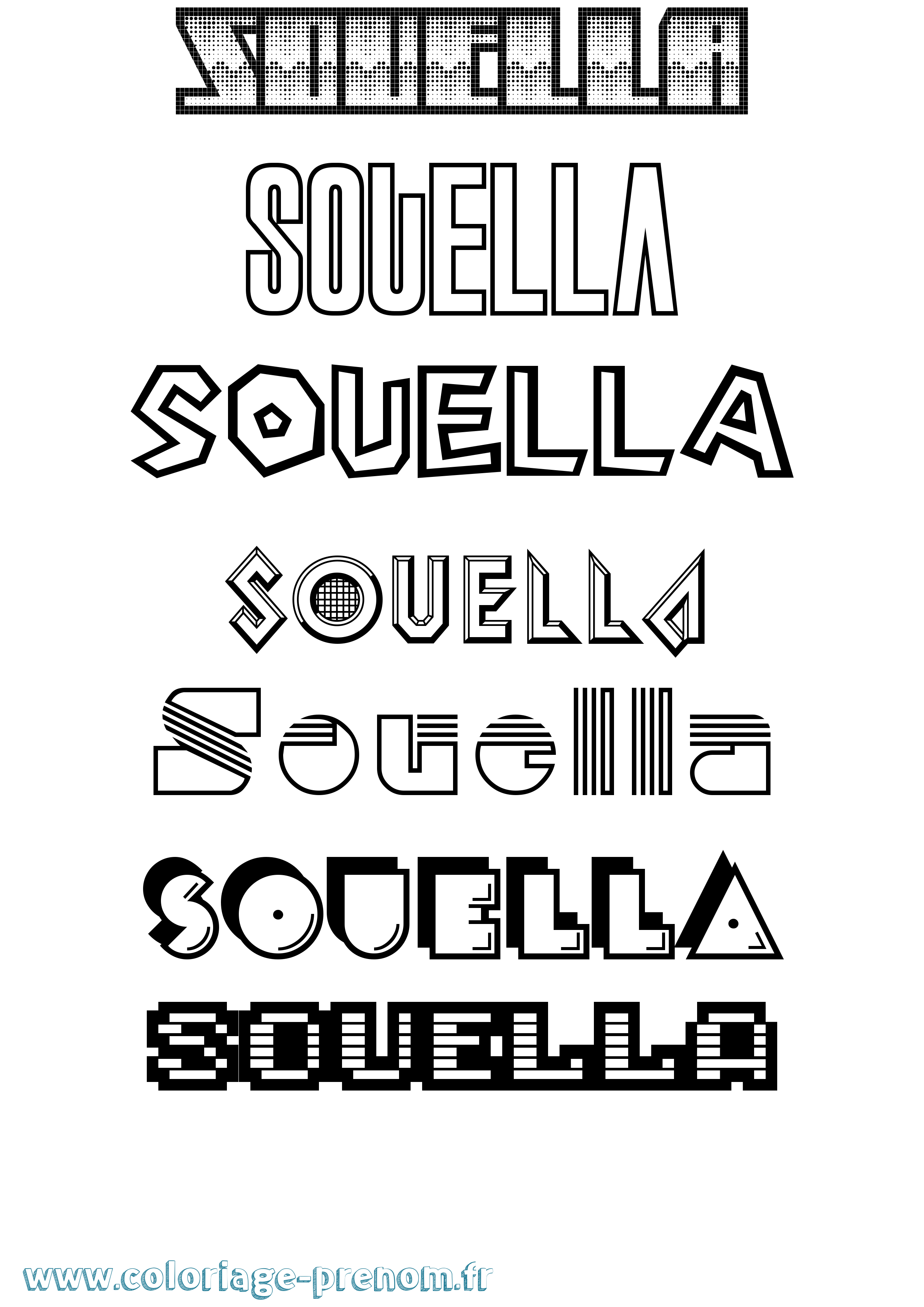 Coloriage Souella Jeux Vidéos Coloriage prénom Souella Jeux Vidéos
