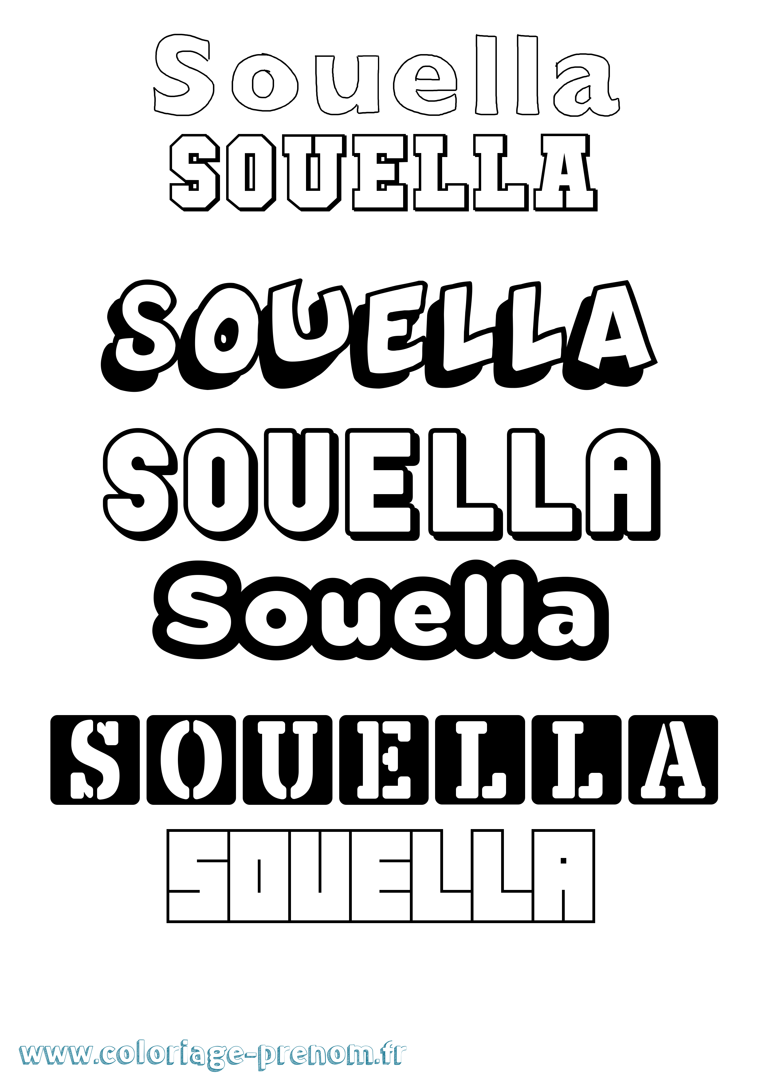 Coloriage Souella Simple Coloriage prénom Souella Simple