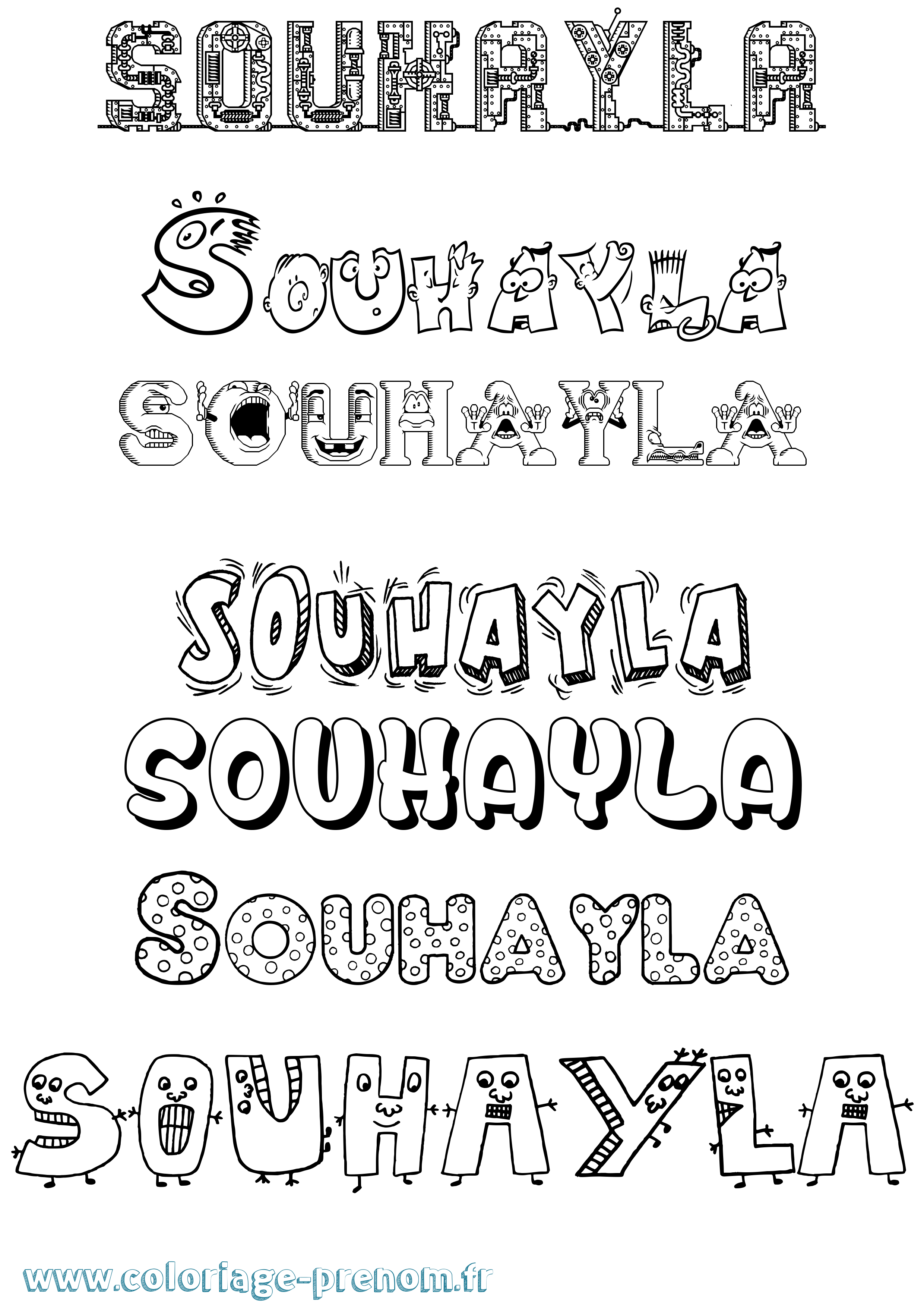Coloriage Souhayla Fun Coloriage prénom Souhayla Fun