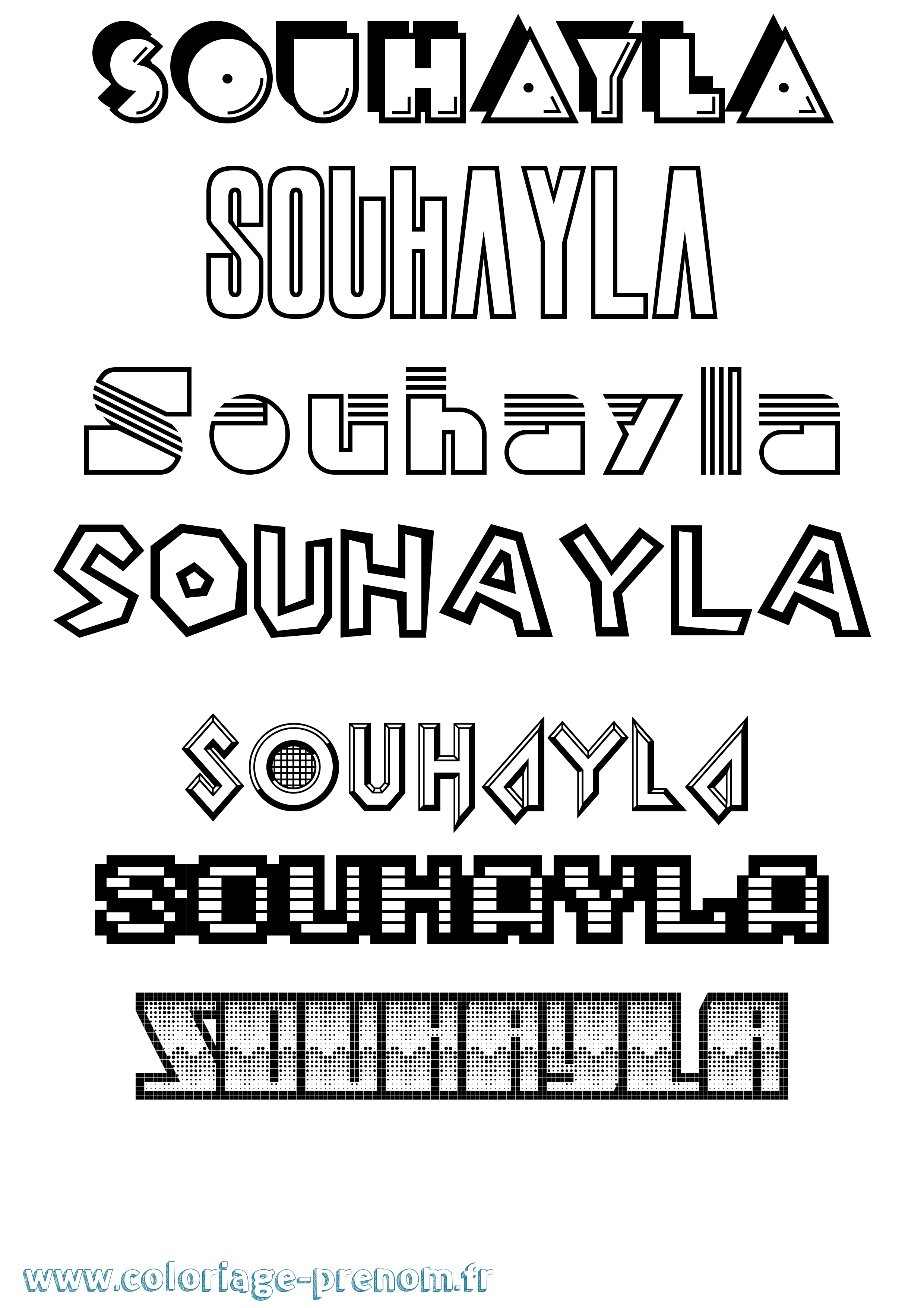 Coloriage Souhayla Jeux Vidéos Coloriage prénom Souhayla Jeux Vidéos