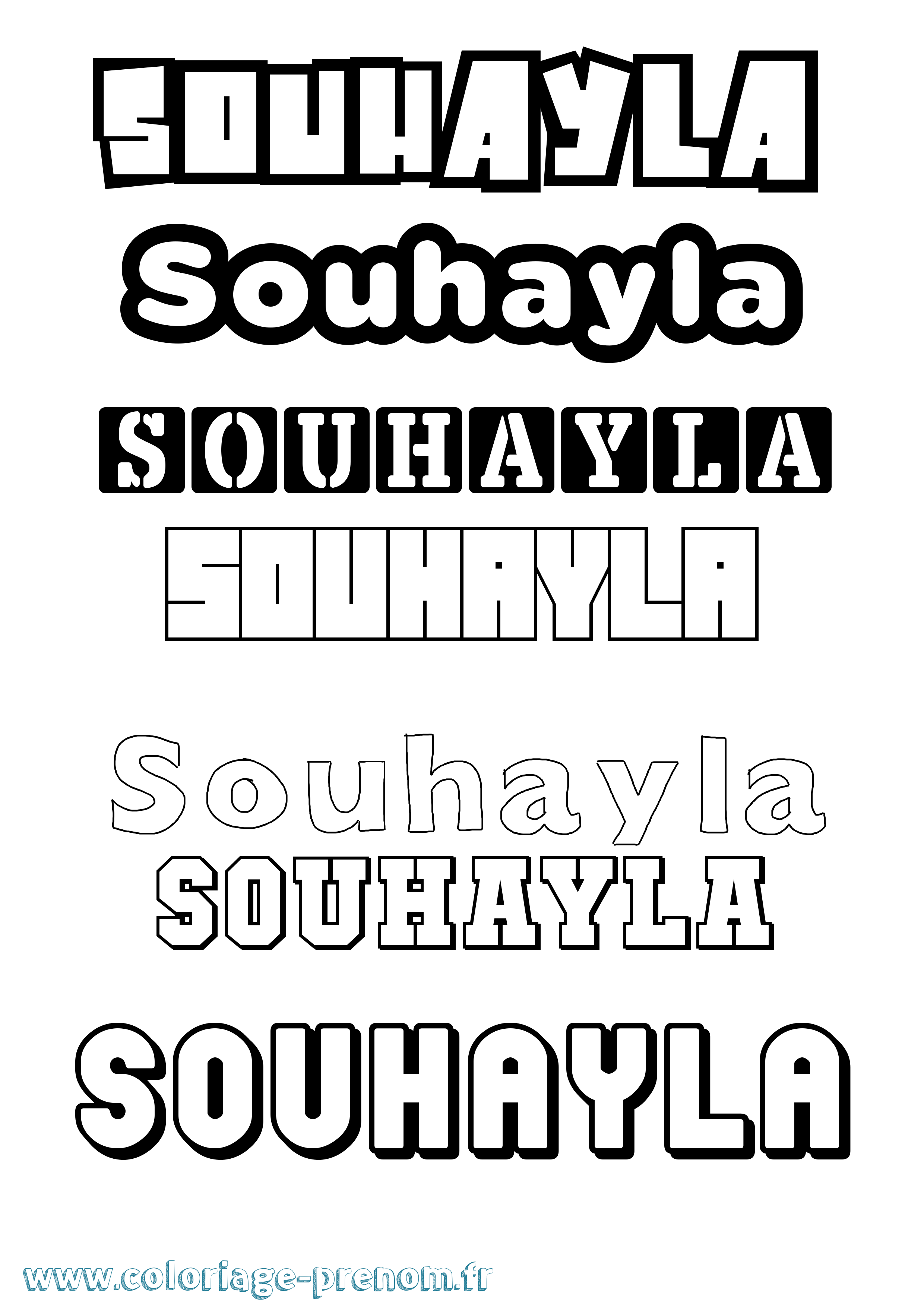 Coloriage Souhayla Simple Coloriage prénom Souhayla Simple