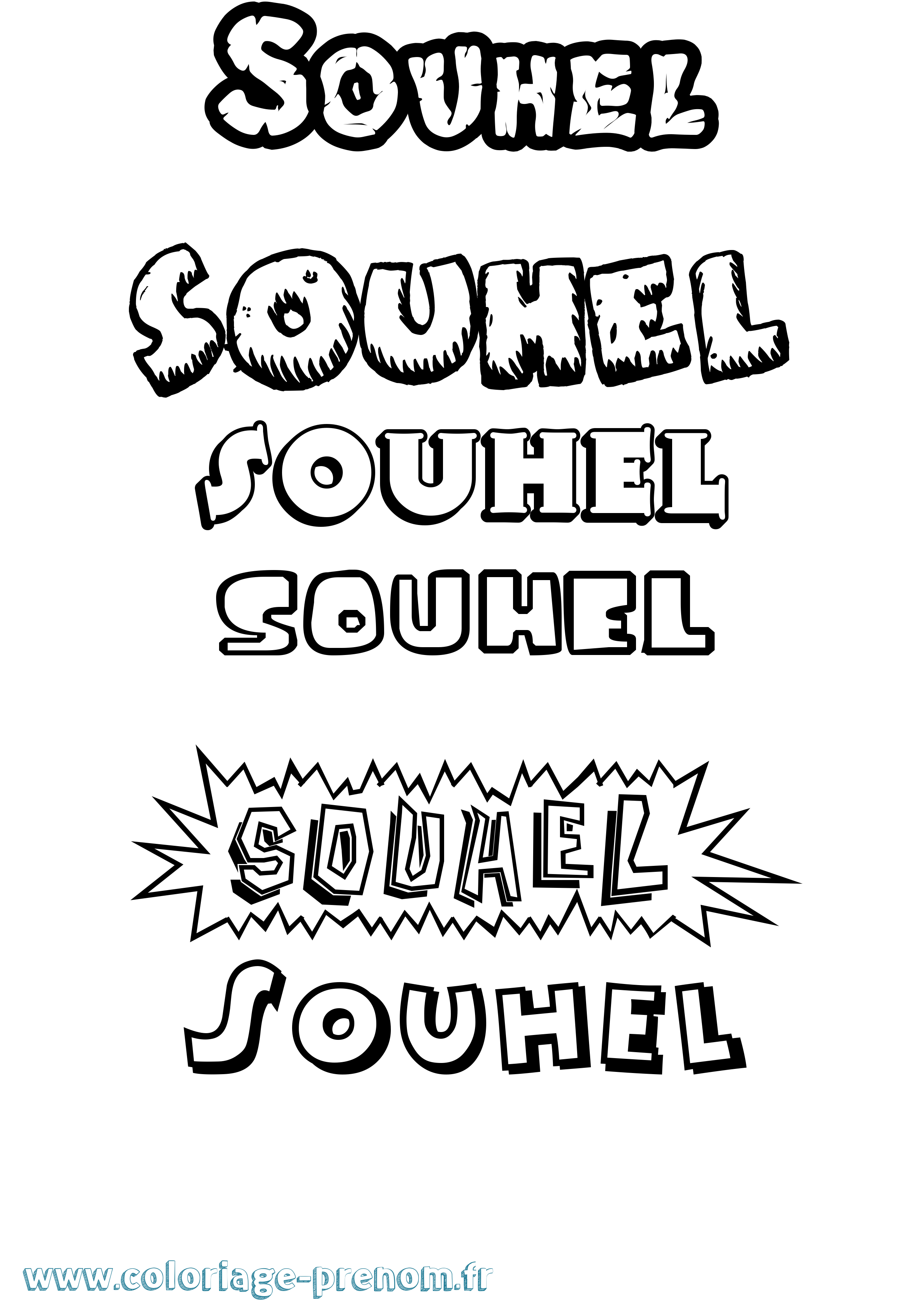 Coloriage Souhel Dessin Animé Coloriage prénom Souhel Dessin Animé