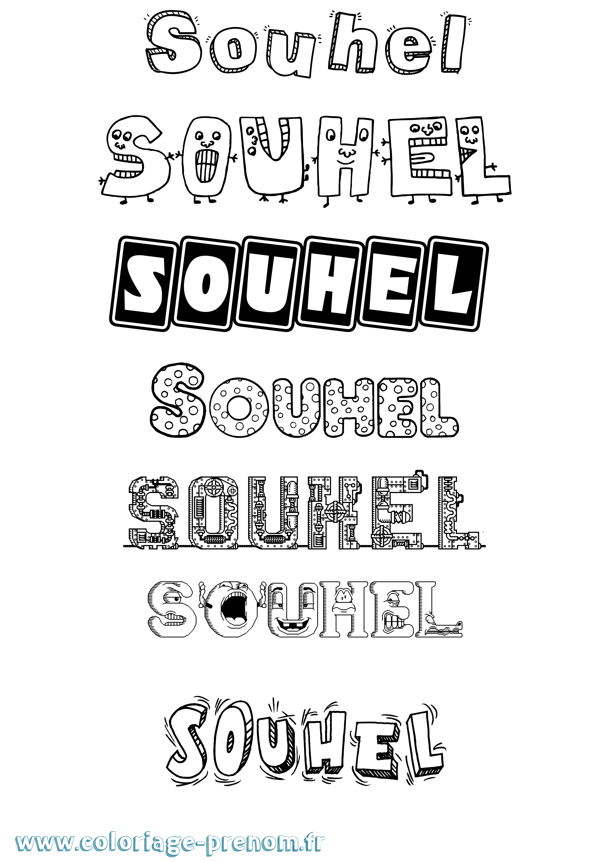 Coloriage Souhel Fun Coloriage prénom Souhel Fun