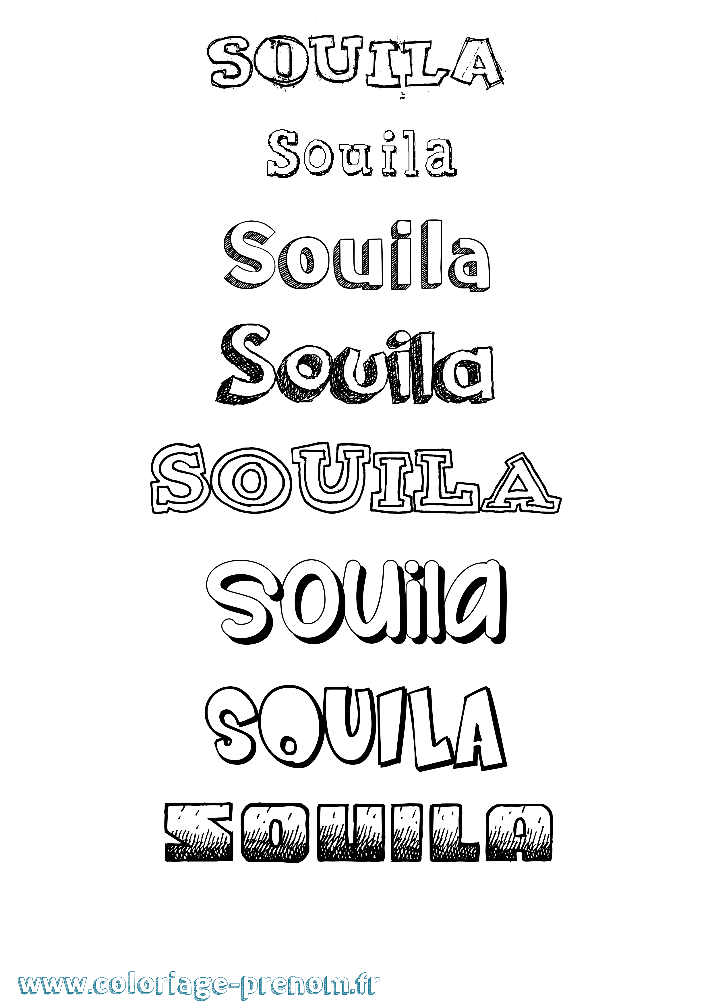 Coloriage Souila Dessiné Coloriage prénom Souila Dessiné